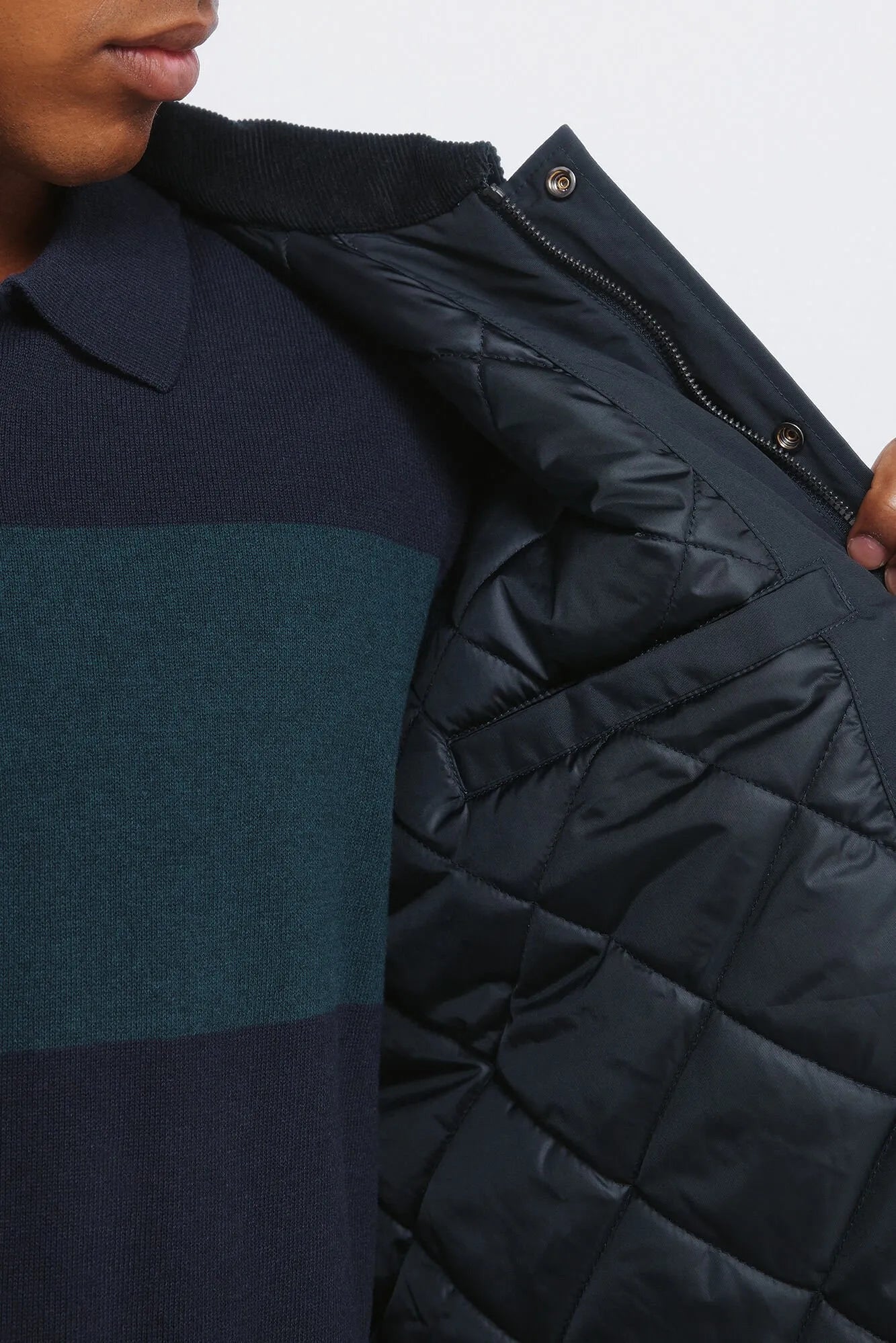 Springfield_Green Print_Corduroy Neck Jacket_0952095_29_04