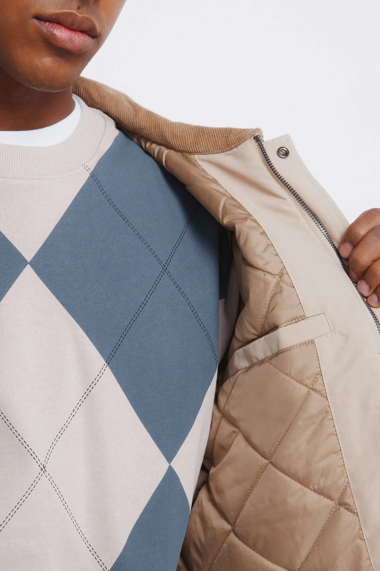 Springfield_Beige_Corduroy Neck Jacket_0952095_51_03