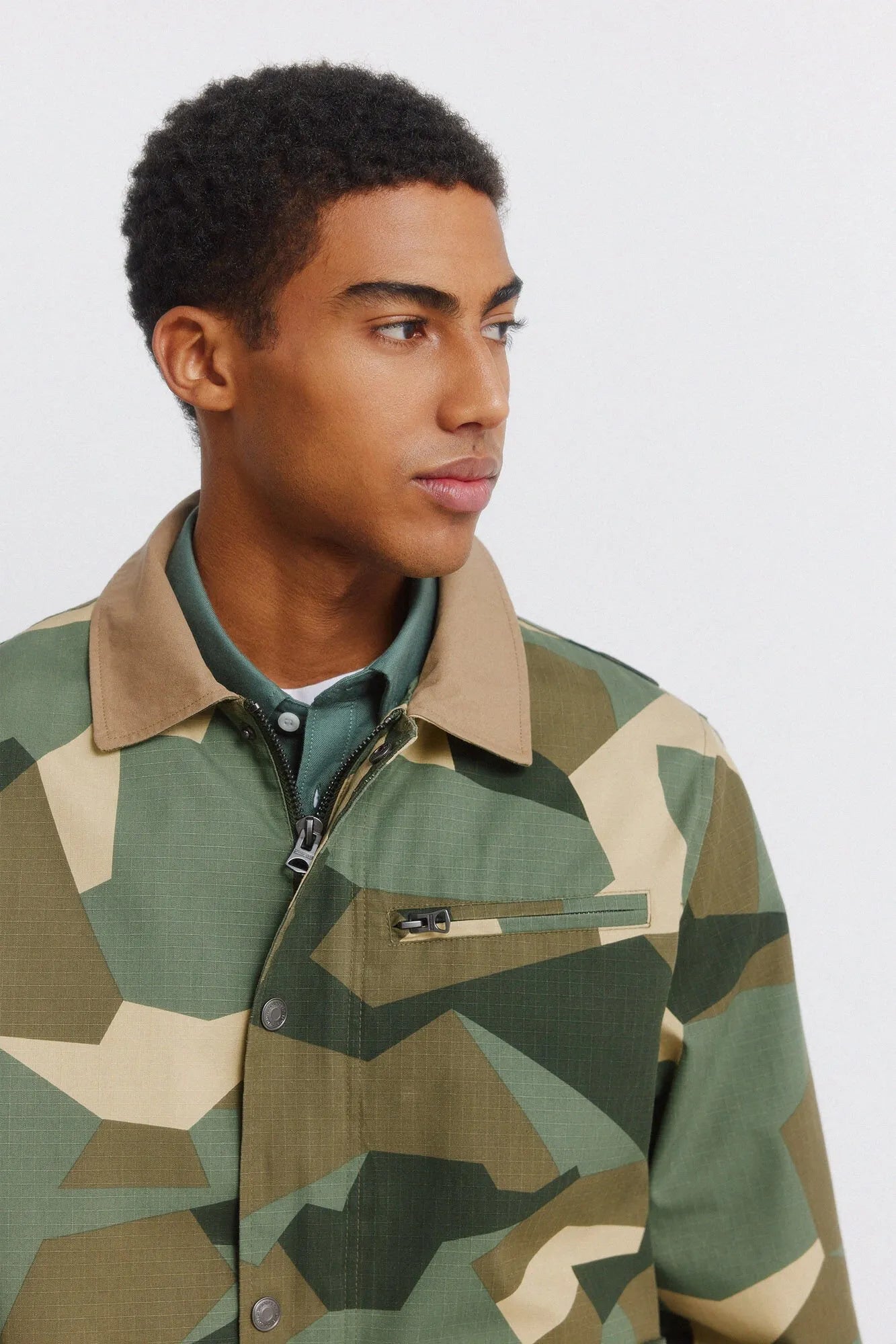 Springfield Khaki Men Camouflage Contrast Collar Parka SKU: 0953537_95 Image 07