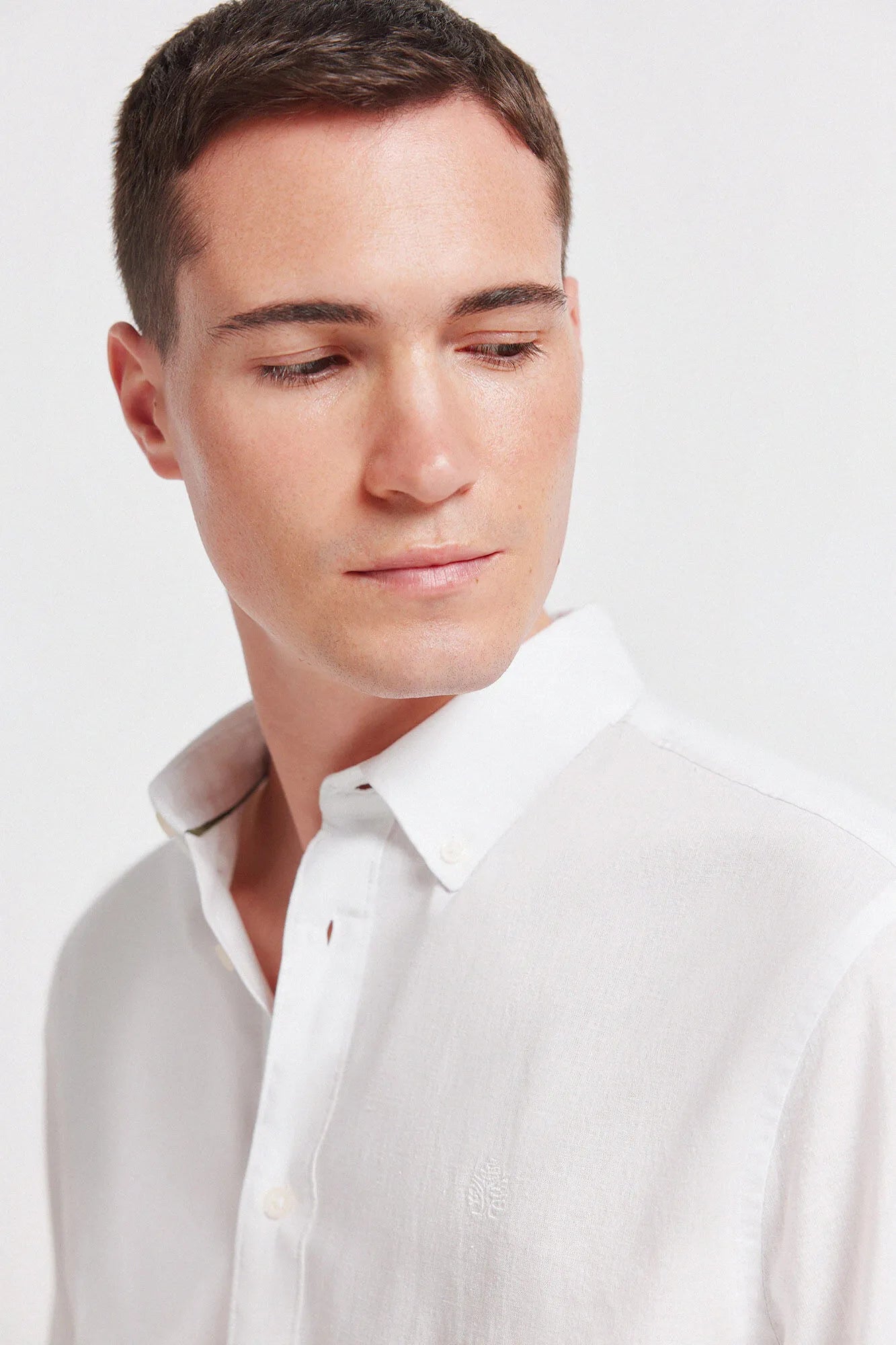 Springfield White Men Linen Shirt SKU: 0993388_99 Image 03