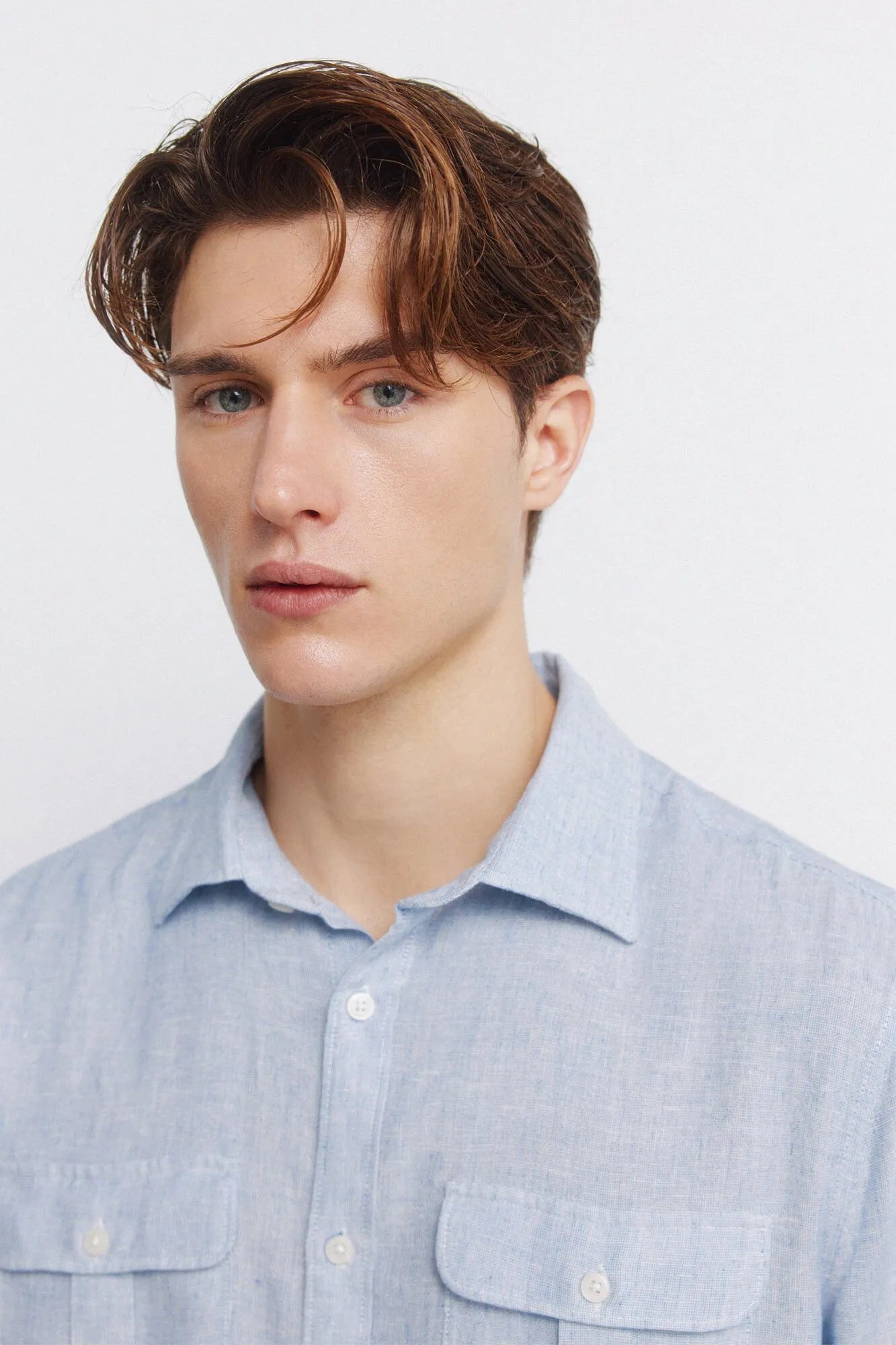 Springfield Blue Men Linen Viscose Pockets T-Shirt SKU: 0993392_13 Image 02
