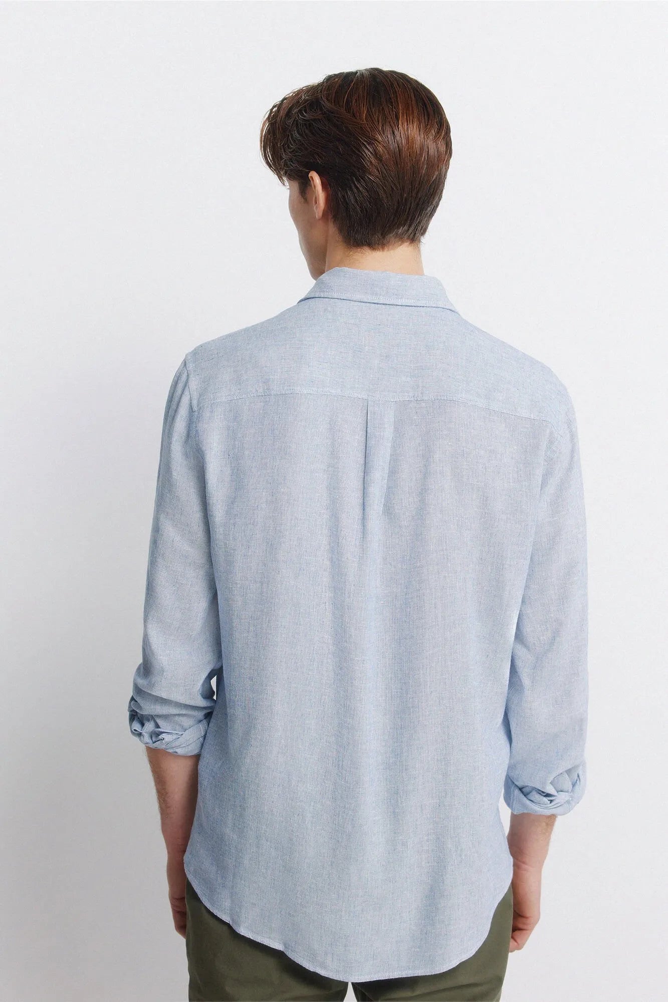 Springfield Blue Men Linen Viscose Pockets T-Shirt SKU: 0993392_13 Image 04