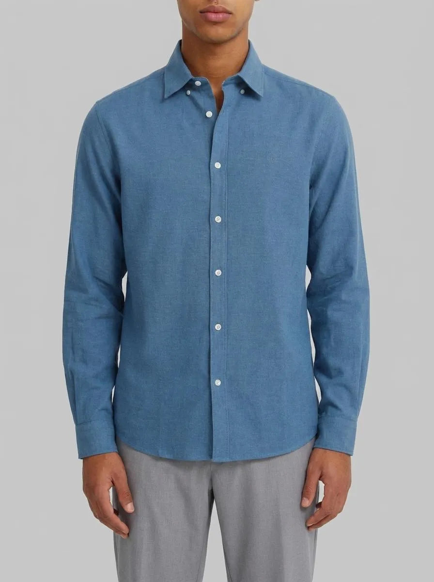 Springfield Blue Men Linen Shirt SKU: 0993395_13 Image 00