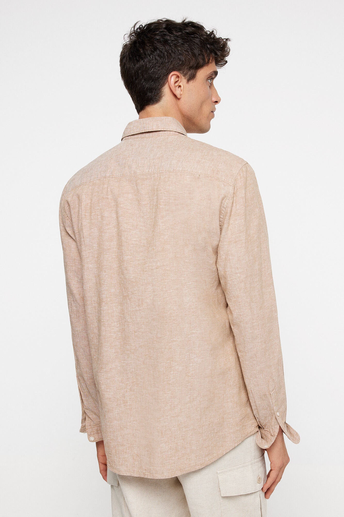 Linen Blend Button Down Shirt_0997752_34_05