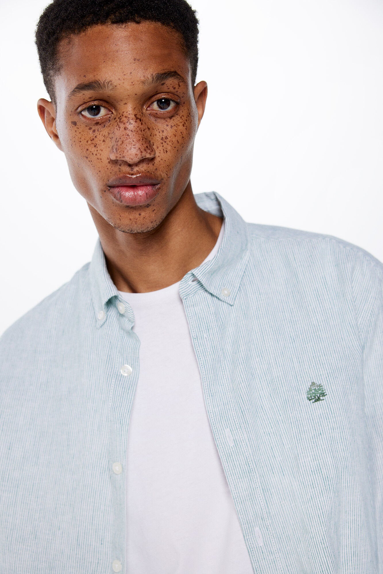 Linen Blend Button Down Shirt_0997753_27_04