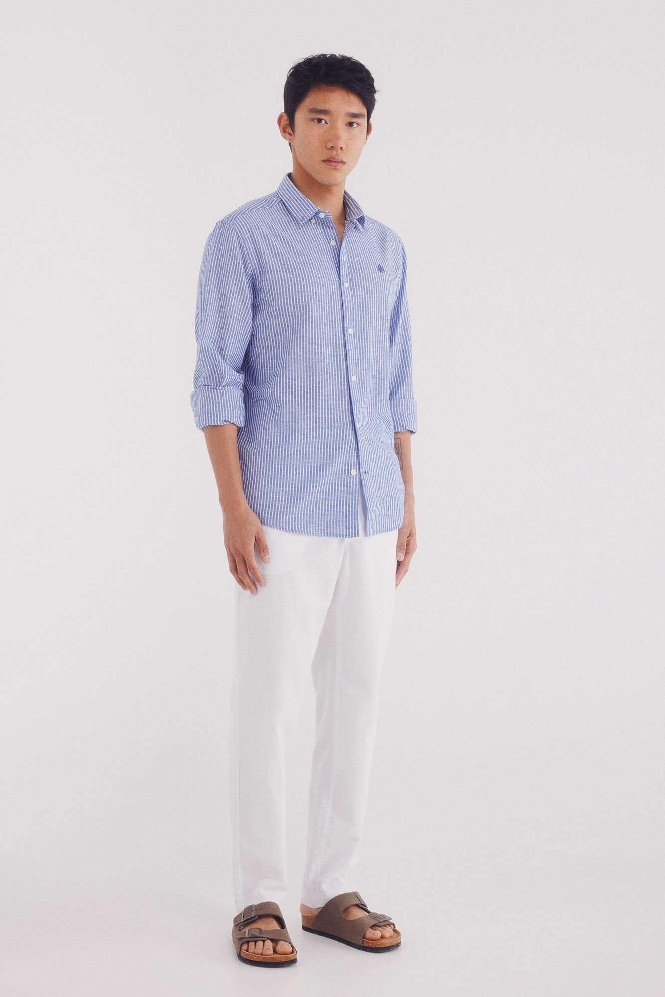 Springfield_Striped Linen Shirt_0999062_12_02