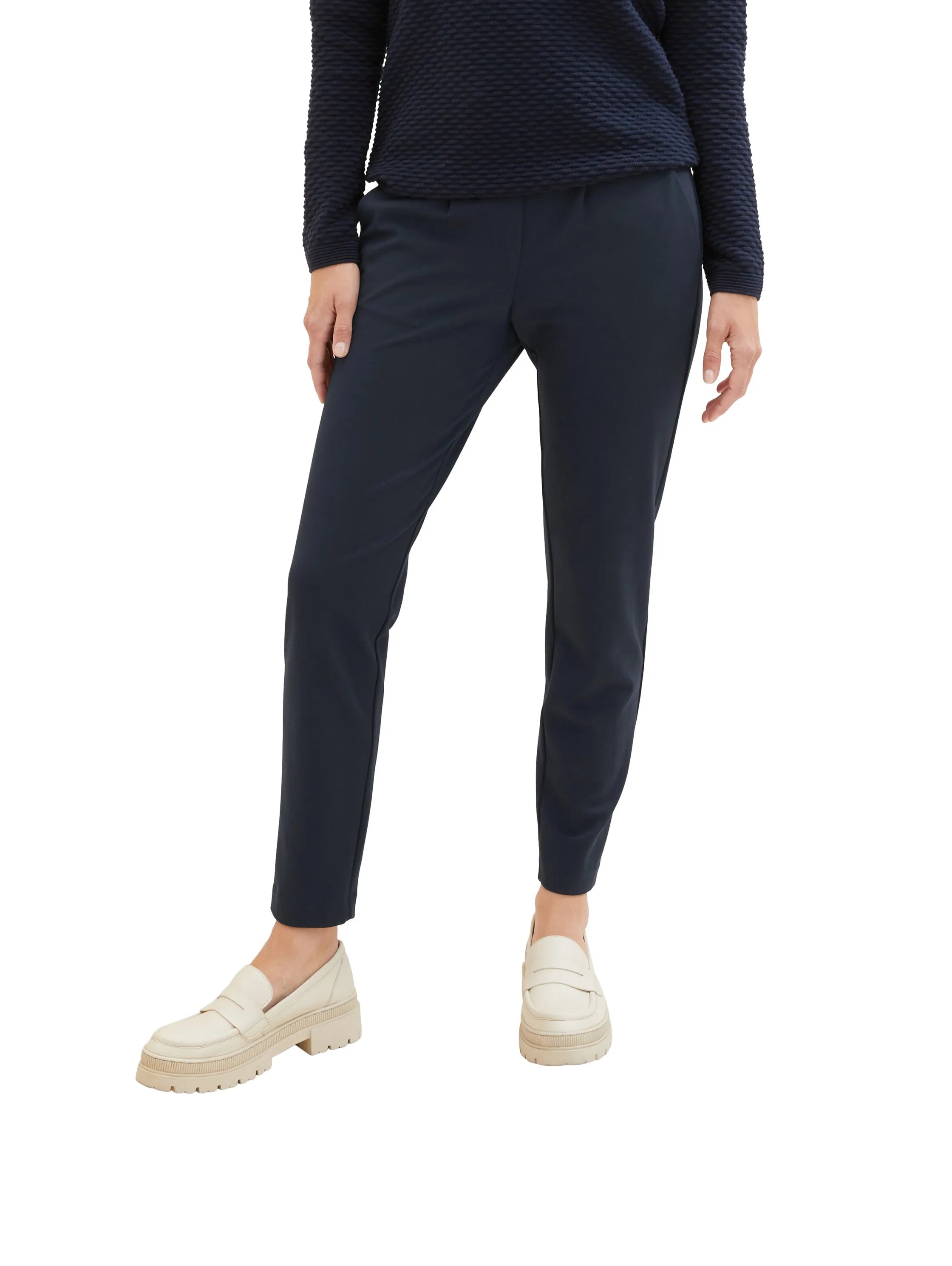 Tom Tailor Real Navy Blue Women Loose Slim Fit Trousers SKU: 1008375_10360 Image 01