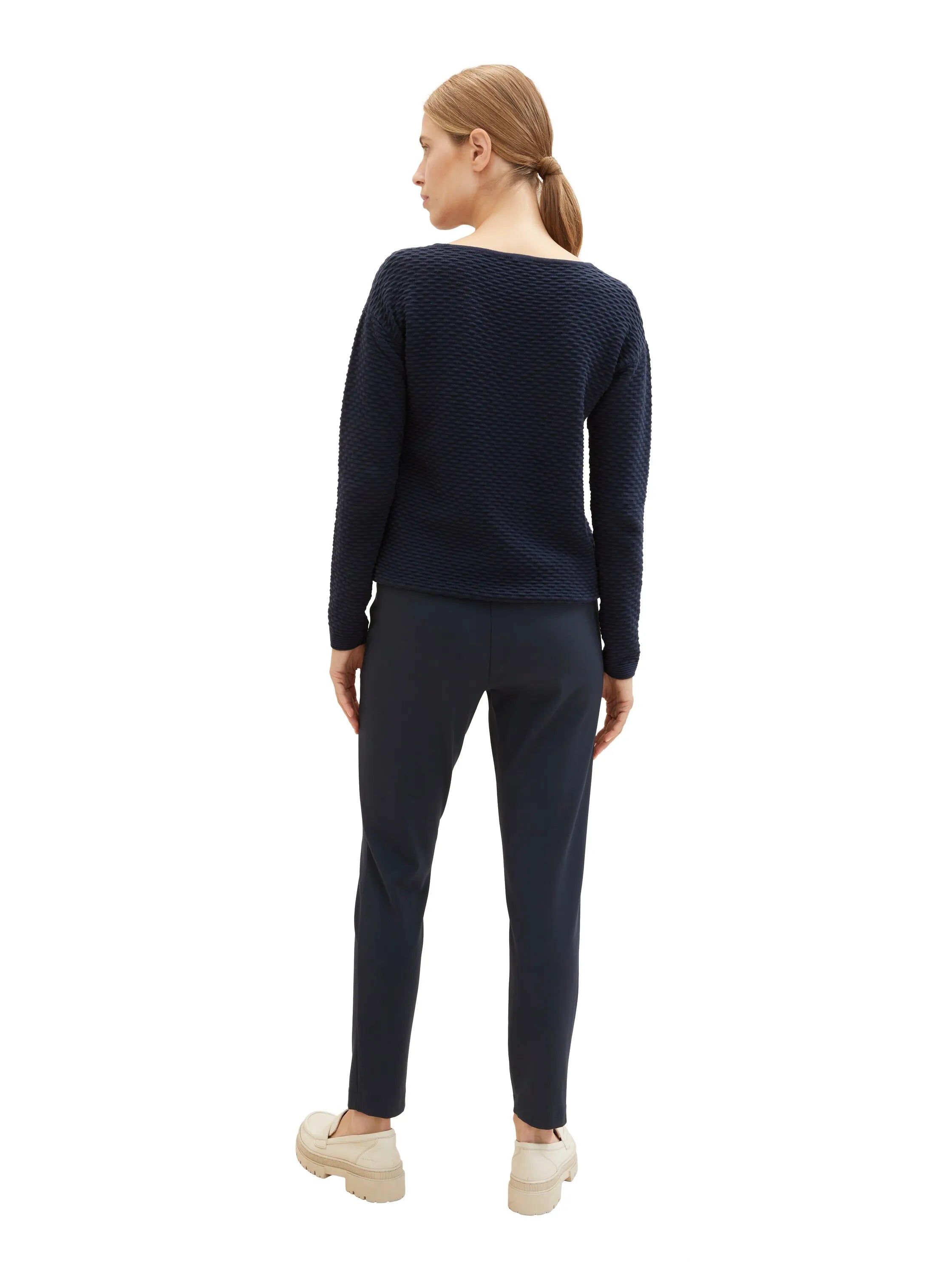 Tom Tailor Real Navy Blue Women Loose Slim Fit Trousers SKU: 1008375_10360 Image 02