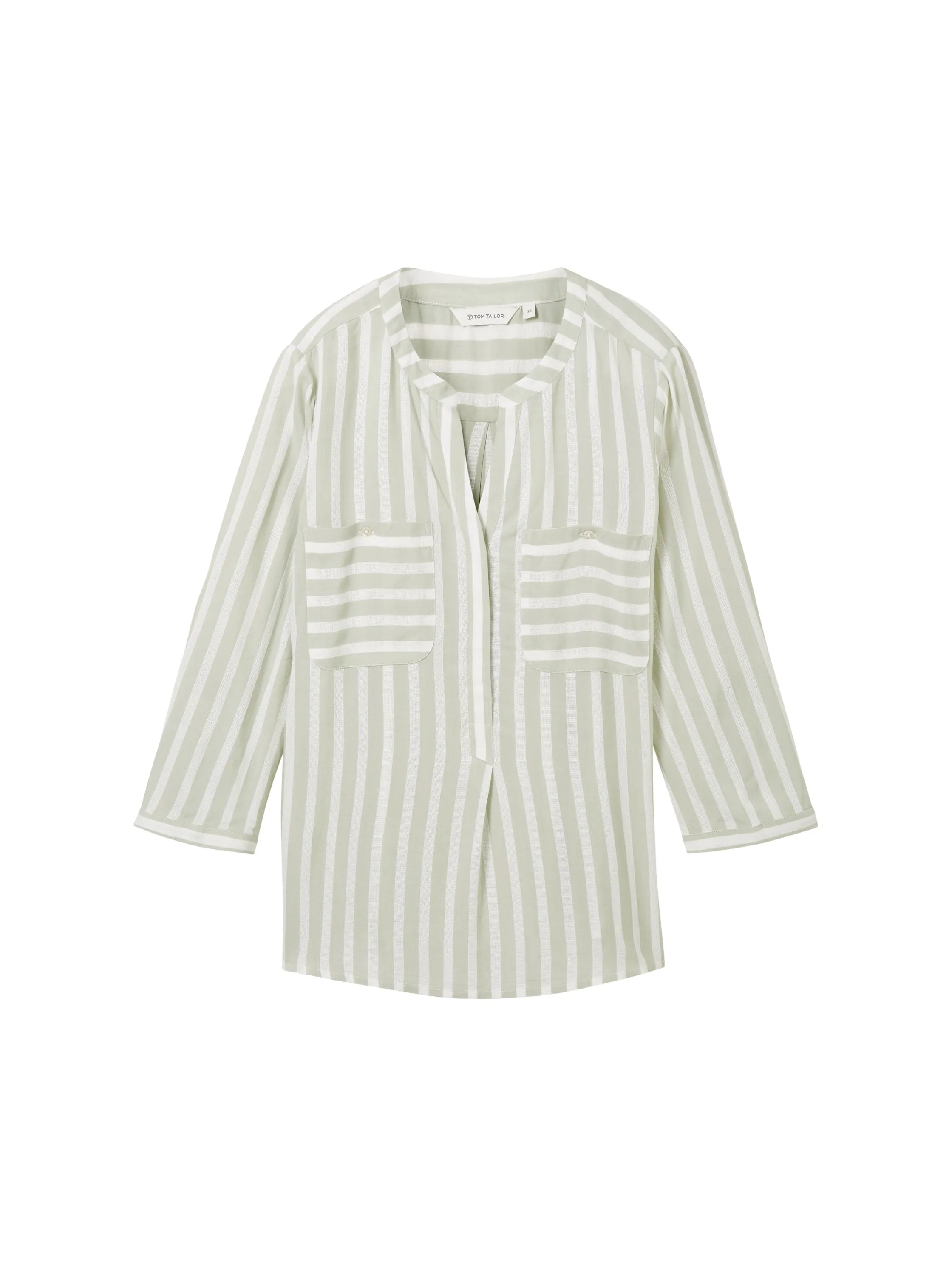 Tom Tailor Green Offwhite Stripe Women Striped Blouse SKU: 1016190_34820 Image 07