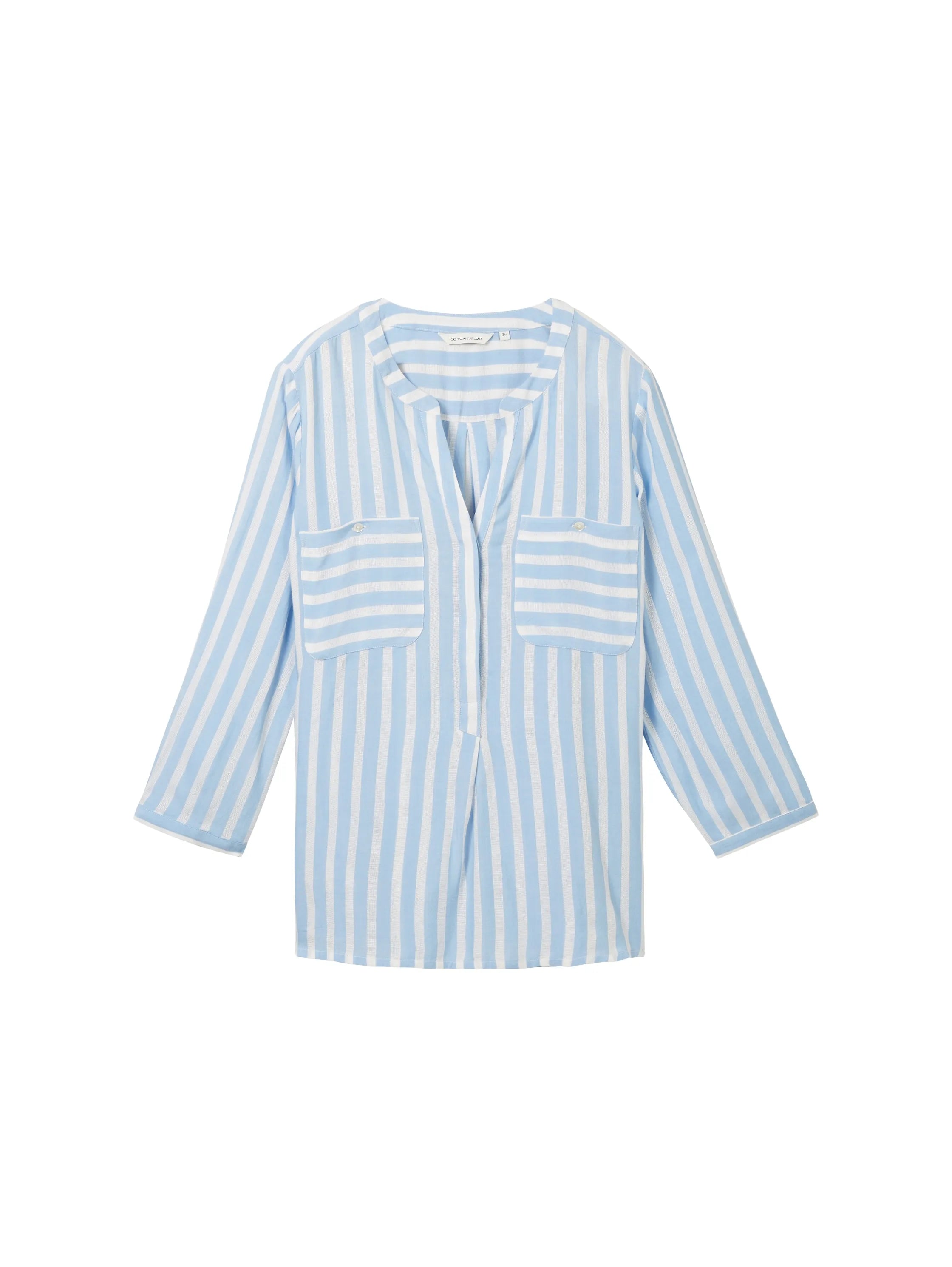 Tom Tailor Offwhite Blue Vertical Stripe Women Striped Blouse SKU: 1016190_35221 Image 07