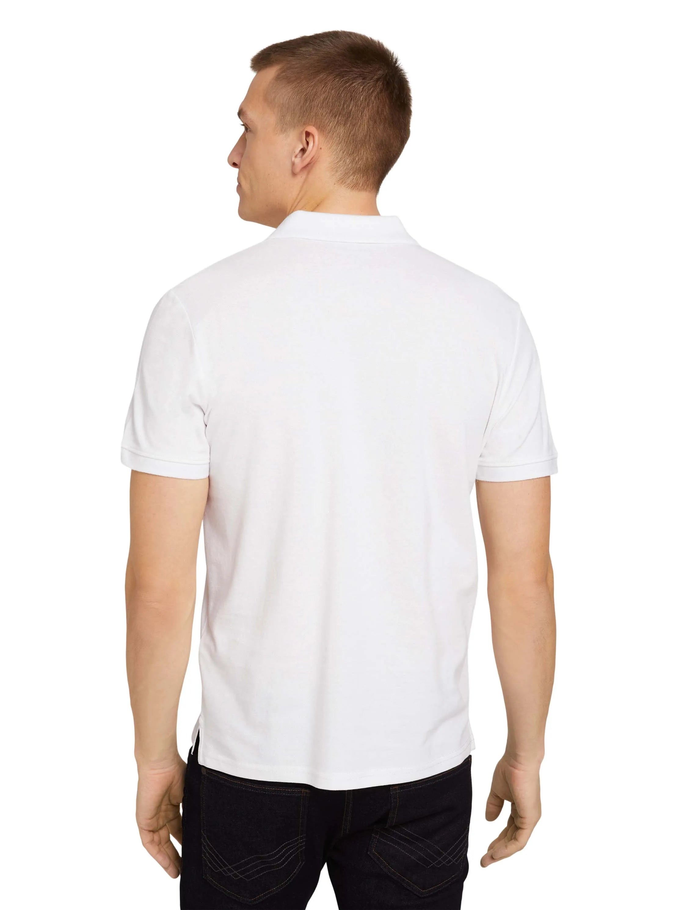 Tom Tailor White Men Cotton PiquŽ Polo Shirt SKU: 1027713_20000 Image 02