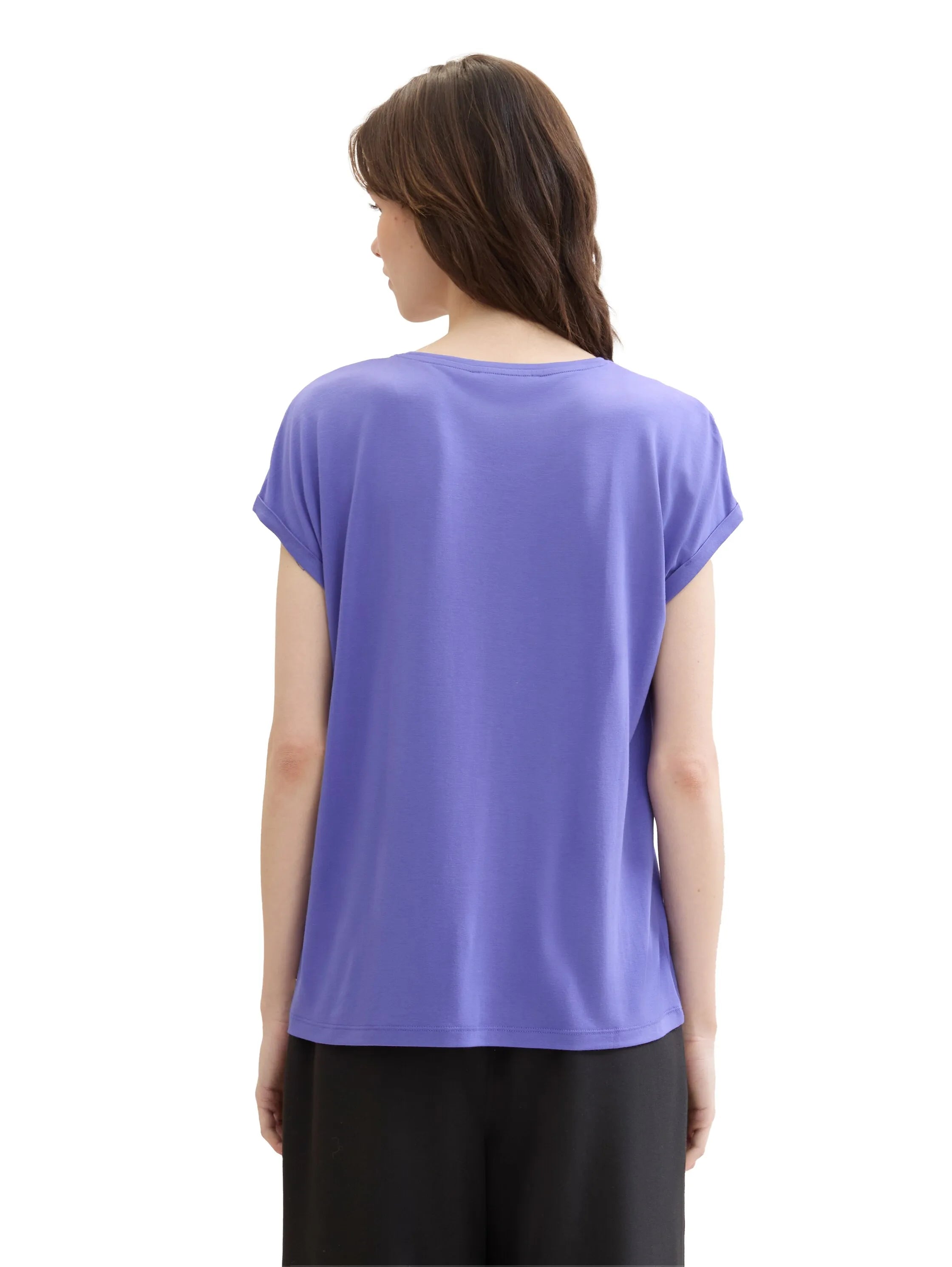 Denim Tom Tailor Vibrant Purple Women Loose-Fit T-Shirt SKU: 1030942_35362 Image 03