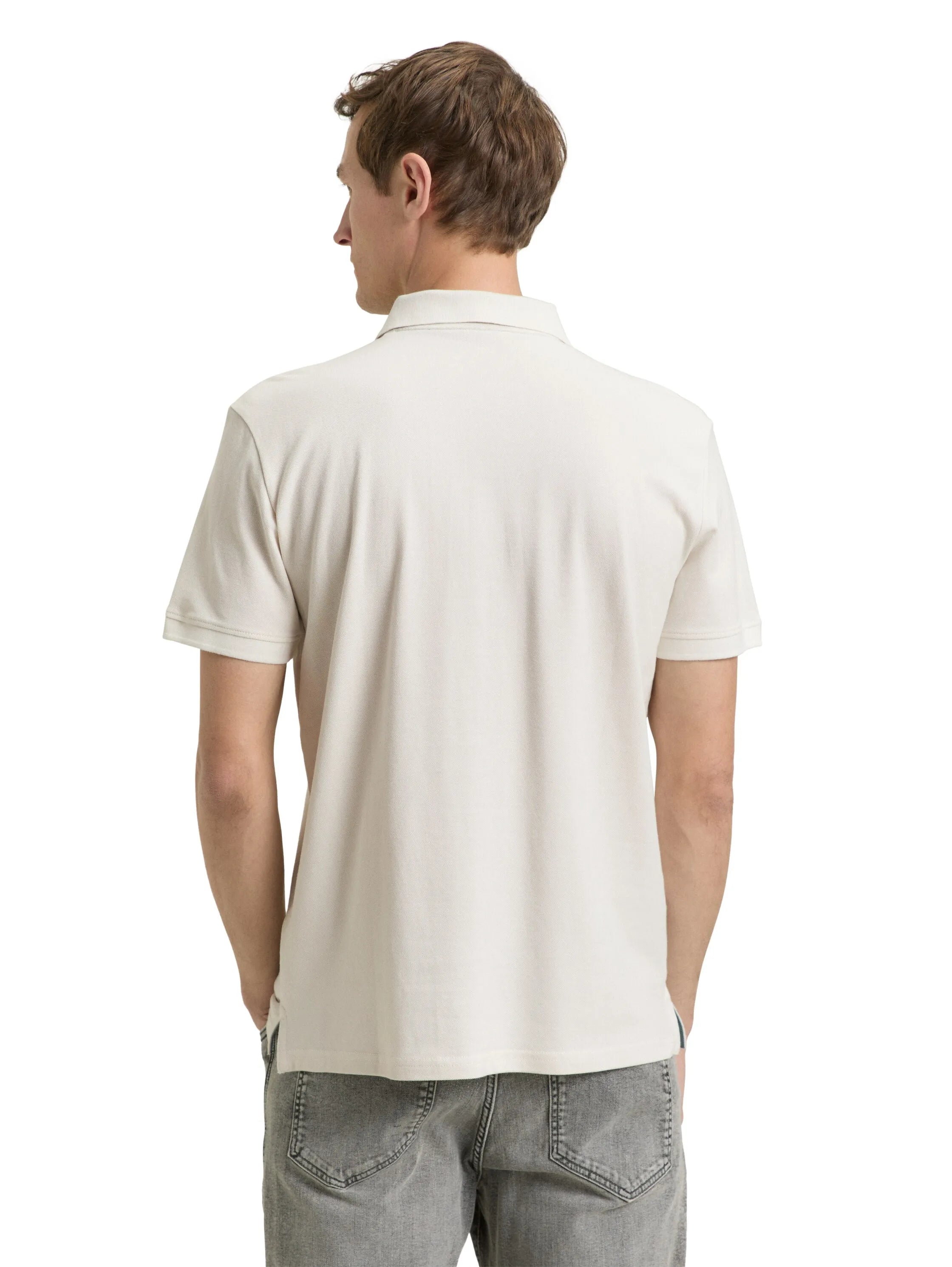 Tom Tailor Gardenia White Men PiquŽ Polo Shirt with Embroidered Logo SKU: 1031006_10348 Image 02
