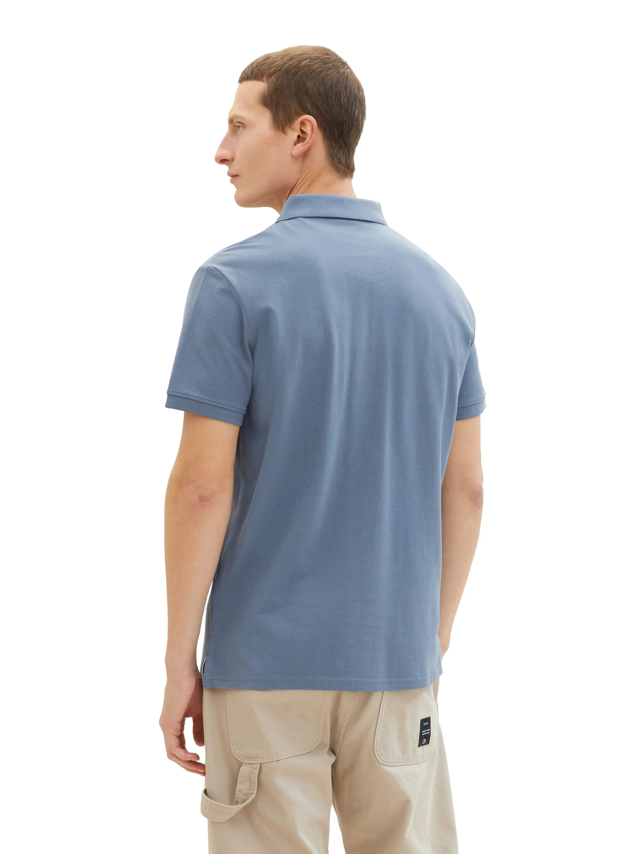 Tom Tailor Gravel Grey Men PiquŽ Polo Shirt with Embroidered Logo SKU: 1031006_10441 Image 03