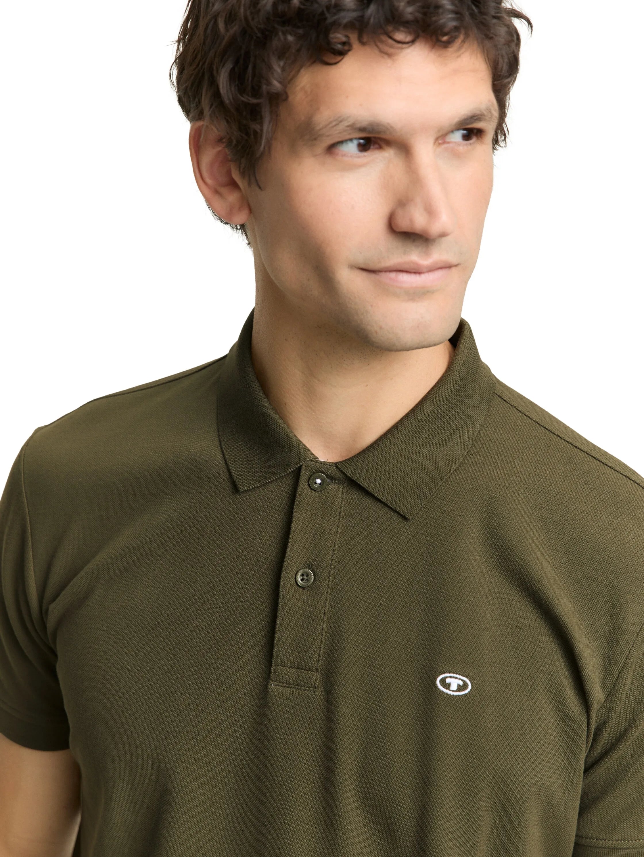 Tom Tailor Deep Forest Green Men PiquŽ Polo Shirt with Embroidered Logo SKU: 1031006_10920 Image 04