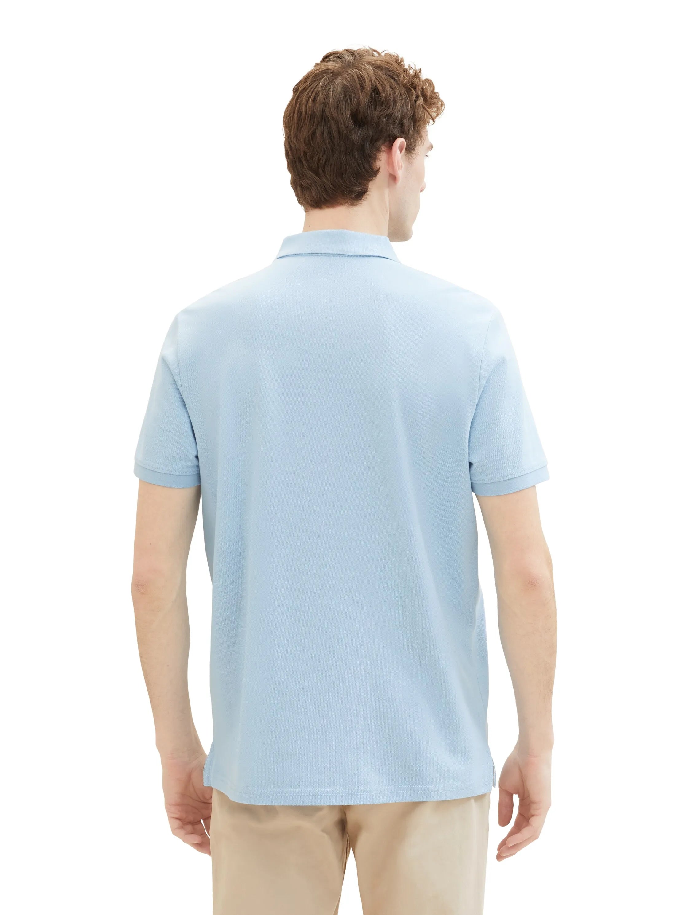 Tom Tailor Washed Out Middle Blue Men PiquŽ Polo Shirt with Embroidered Logo SKU: 1031006_32245 Image 03