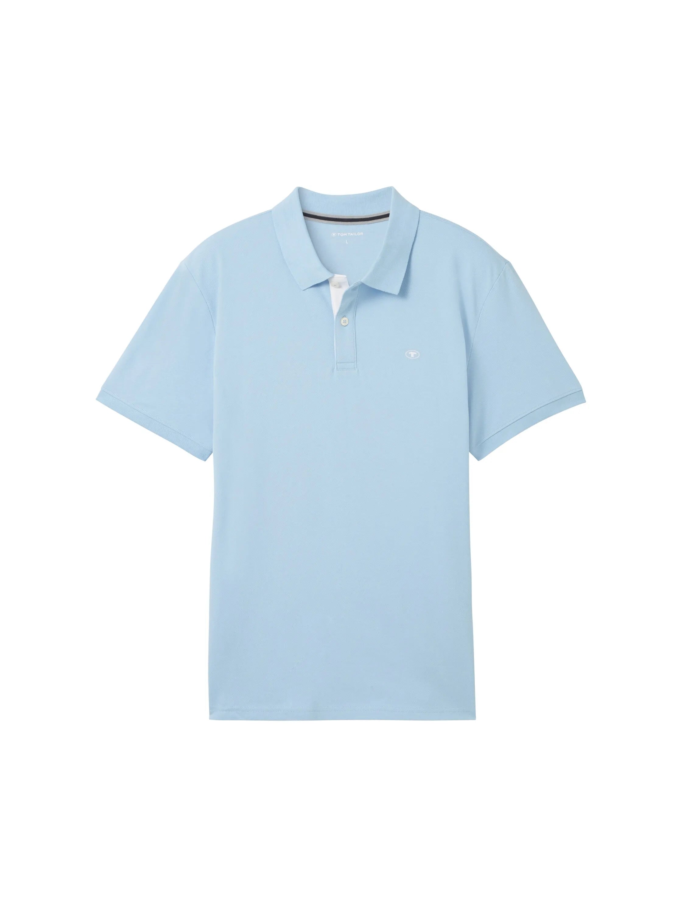 Tom Tailor Washed Out Middle Blue Men PiquŽ Polo Shirt with Embroidered Logo SKU: 1031006_32245 Image 07