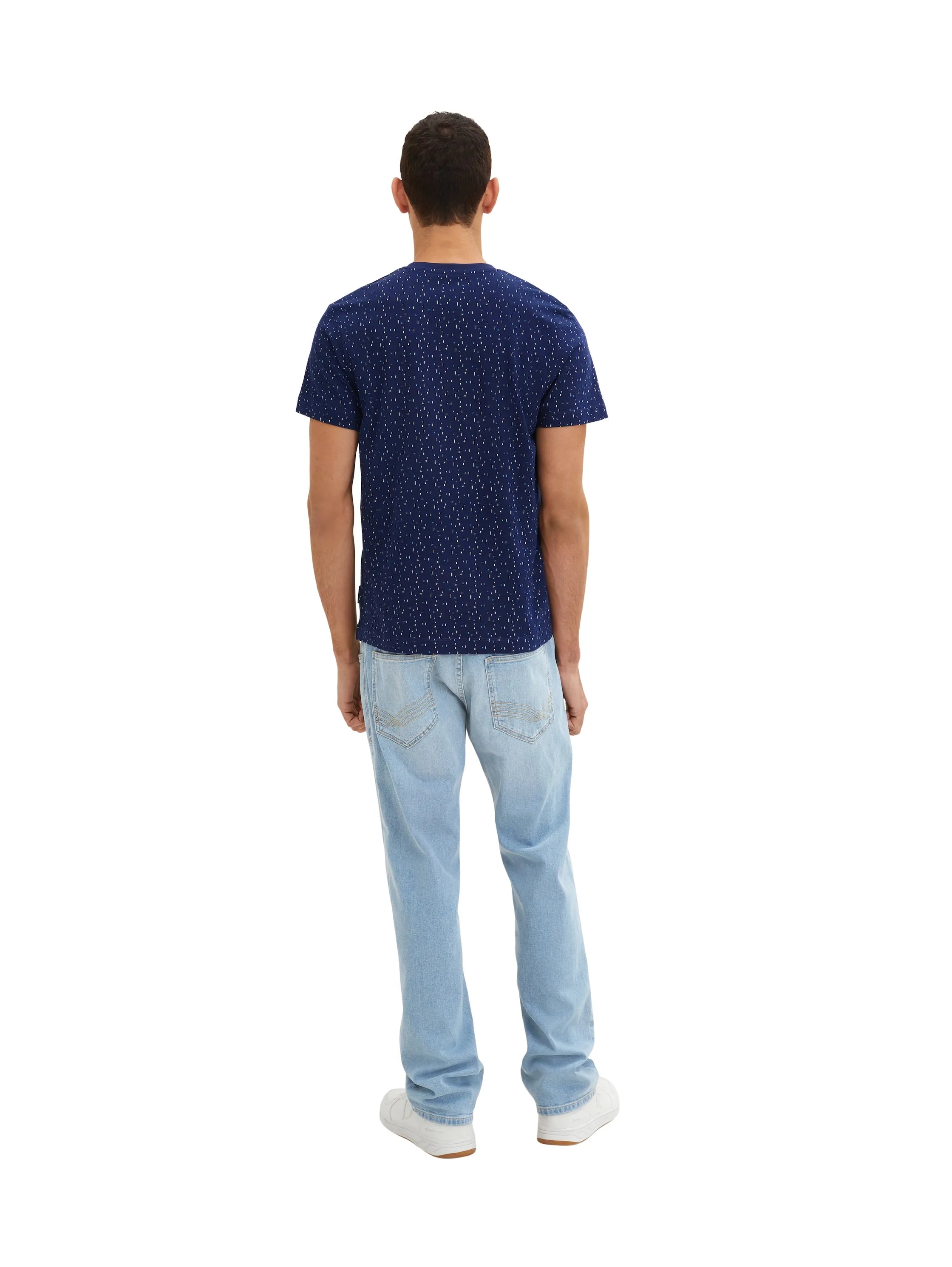 Tom Tailor Dark Blue Multicolor Design Men T-Shirt with an All-Over Print SKU: 1034878_31265 Image 03