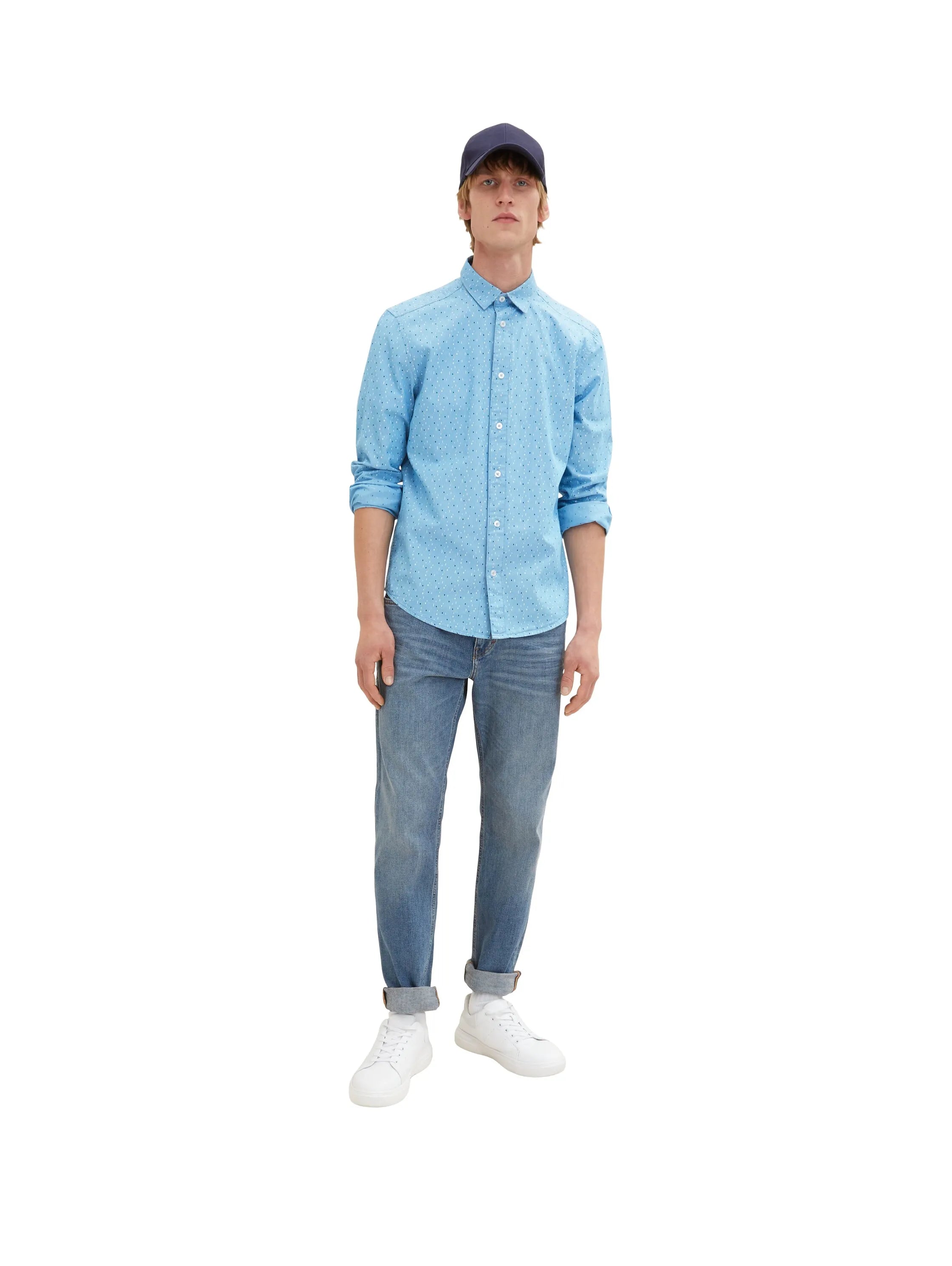 Tom Tailor Blue Multicolor Design Men Shirt with an All-Over Print SKU: 1034883_31264 Image 02