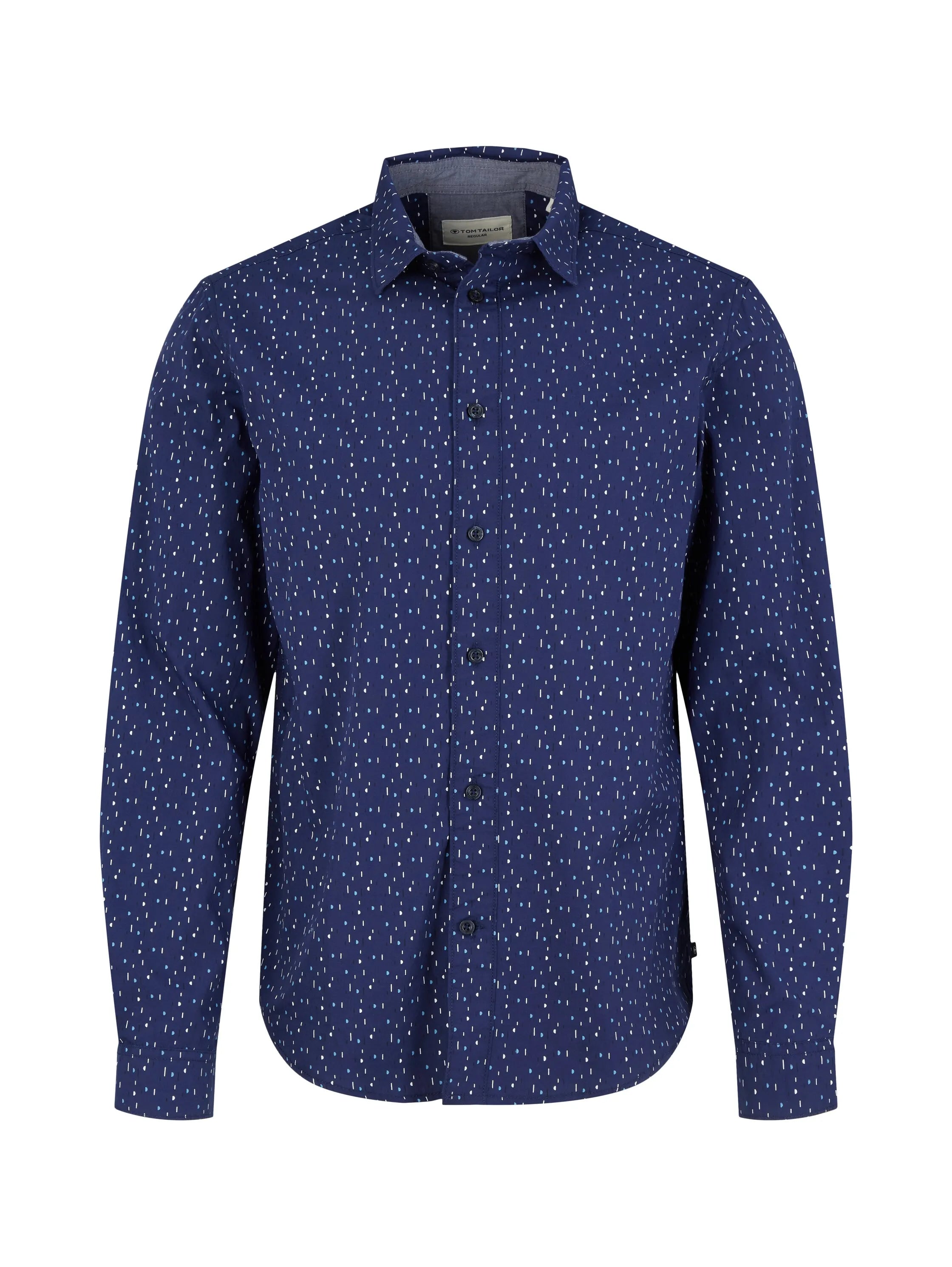 Tom Tailor Dark Blue Multicolor Design Men Shirt with an All-Over Print SKU: 1034883_31265 Image 07