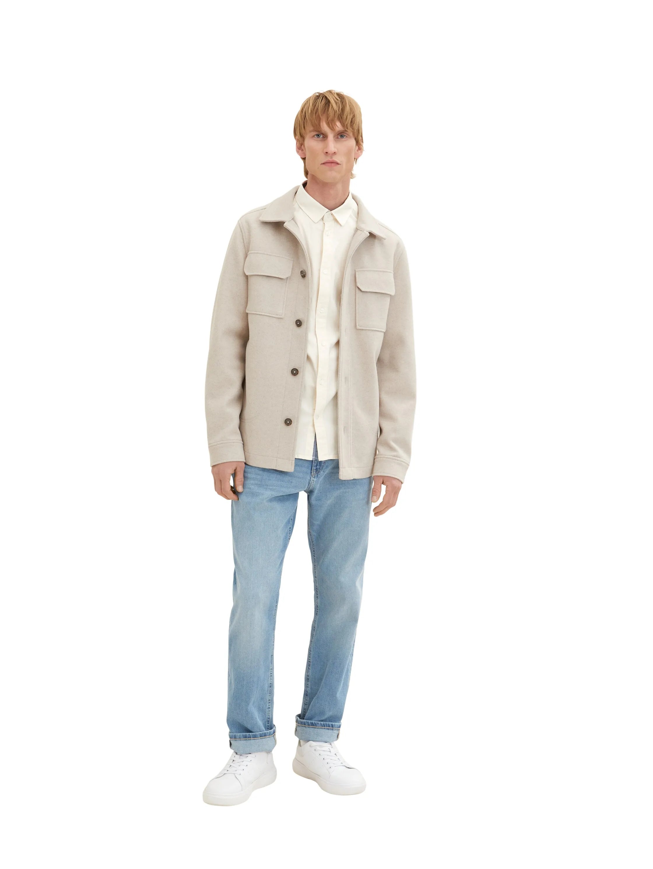 Tom Tailor Vintage Beige Men Basic Shirt SKU: 1034884_18592 Image 02