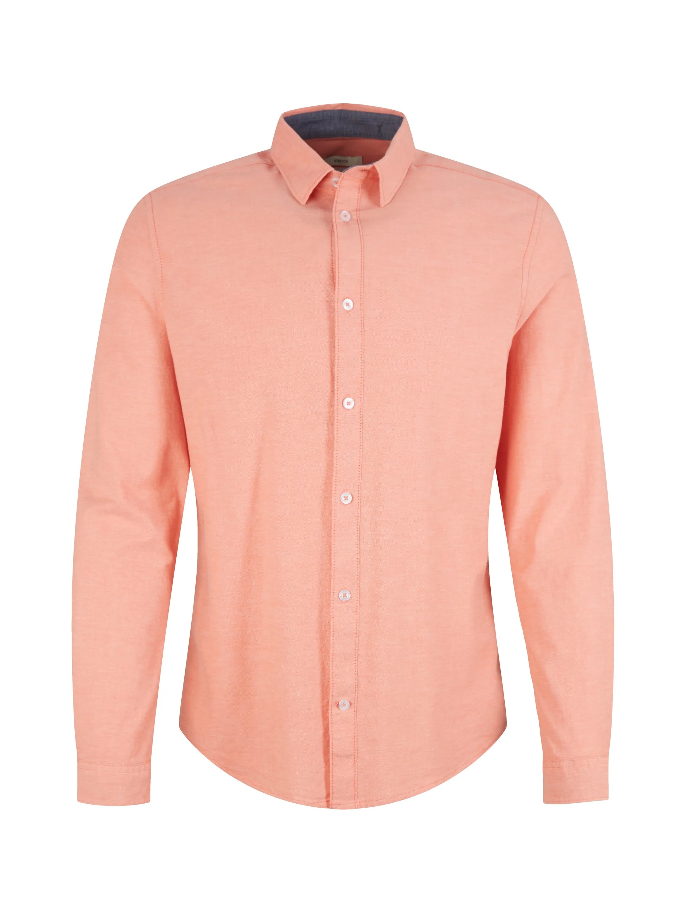 Tom Tailor Peach Orange Chambray Men Basic Shirt SKU: 1034884_31196 Image 07