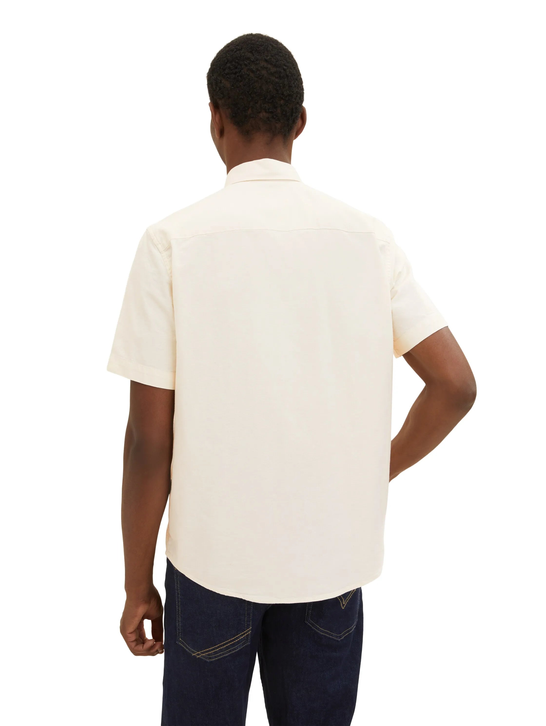 Tom Tailor Vintage Beige Men Stretch Oxford Shirt SKU: 1034892_18592 Image 03