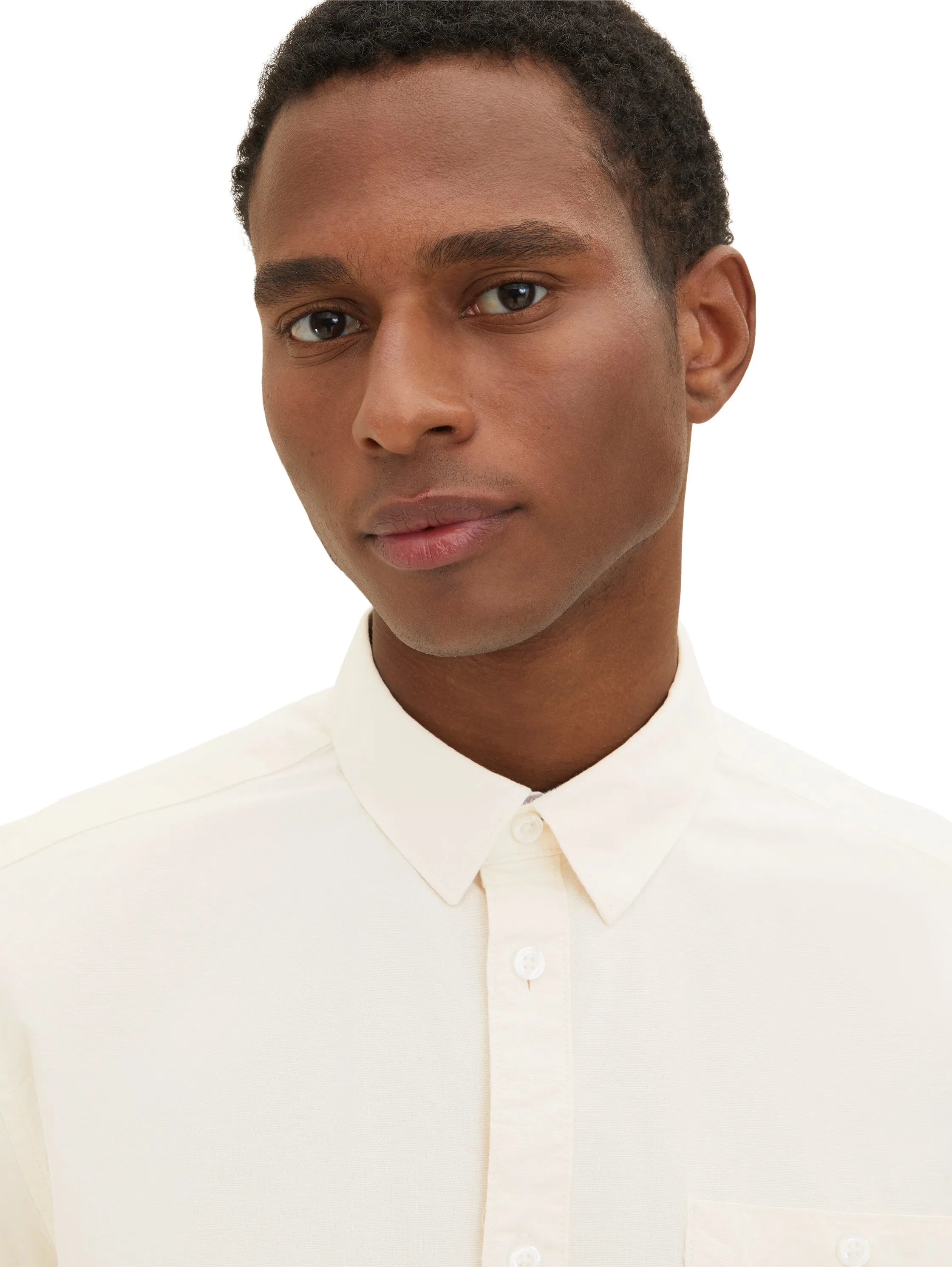 Tom Tailor Vintage Beige Men Stretch Oxford Shirt SKU: 1034892_18592 Image 05