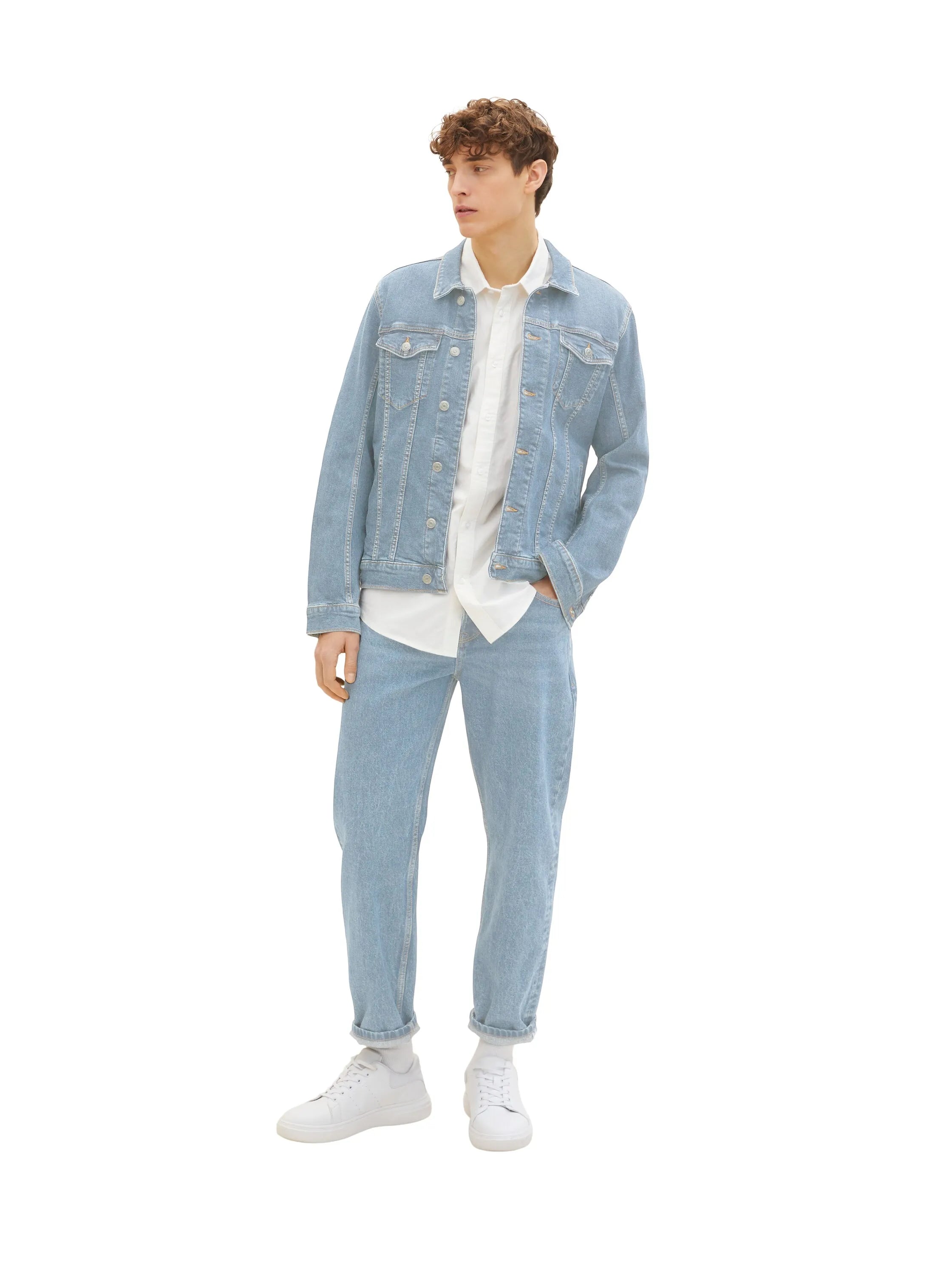 Denim Tom Tailor Wool White Men Short-Sleeved Shirt with a Chest Pocket SKU: 1034912_12906 Image 02