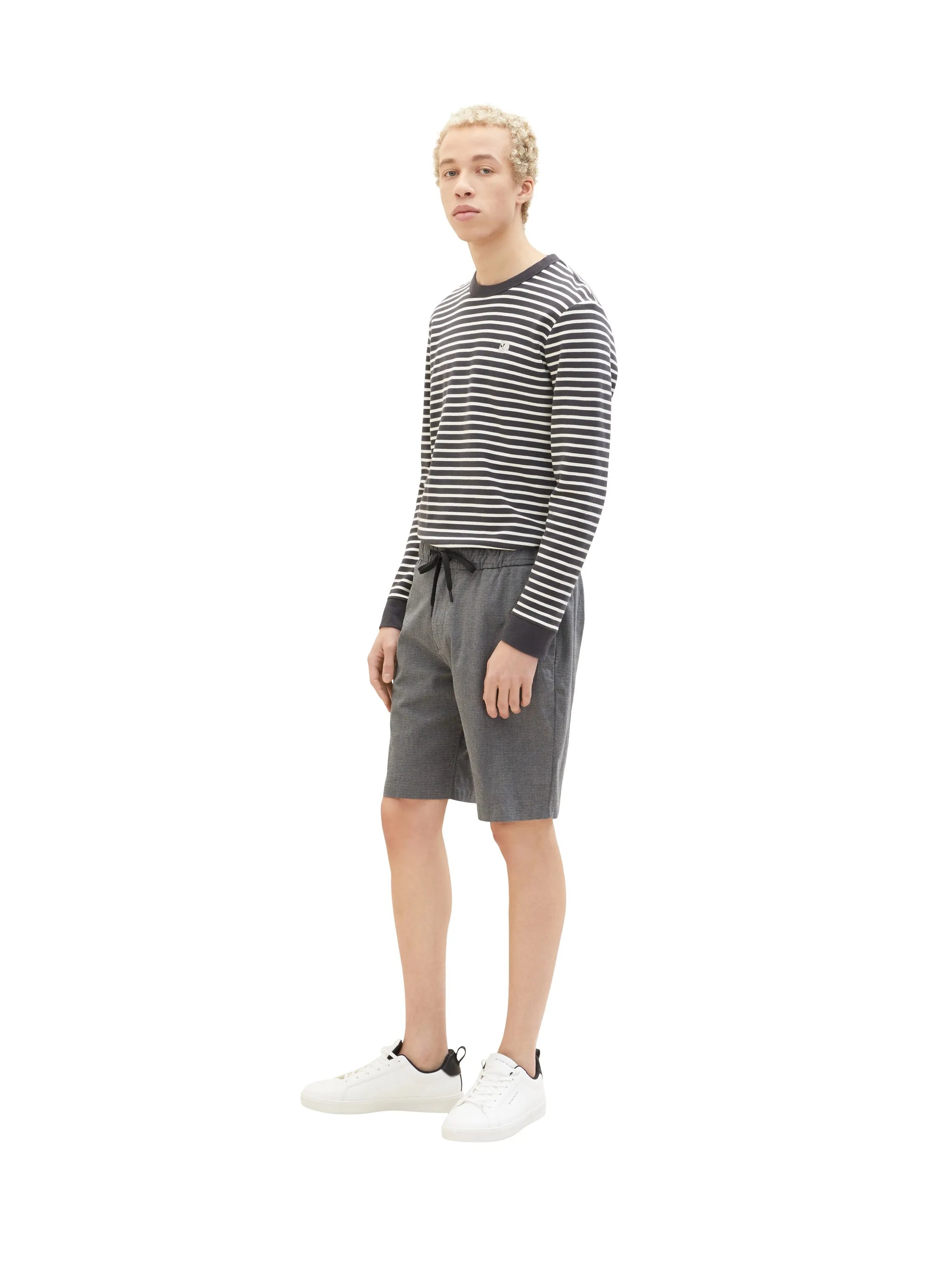 Denim Tom Tailor Black Grey Bean Dobby Men Shorts SKU: 1034978_31558 Image 02