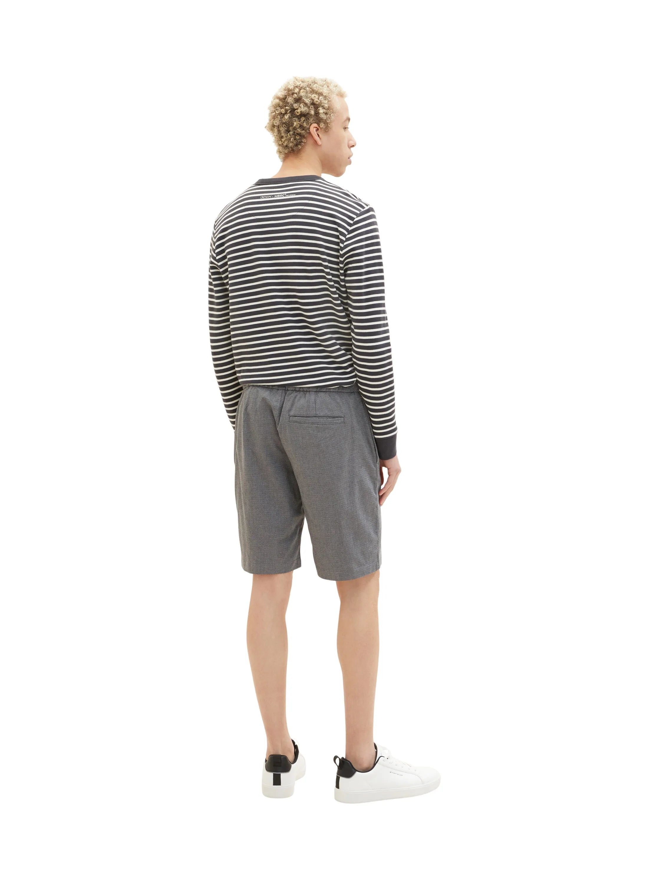 Denim Tom Tailor Black Grey Bean Dobby Men Shorts SKU: 1034978_31558 Image 04