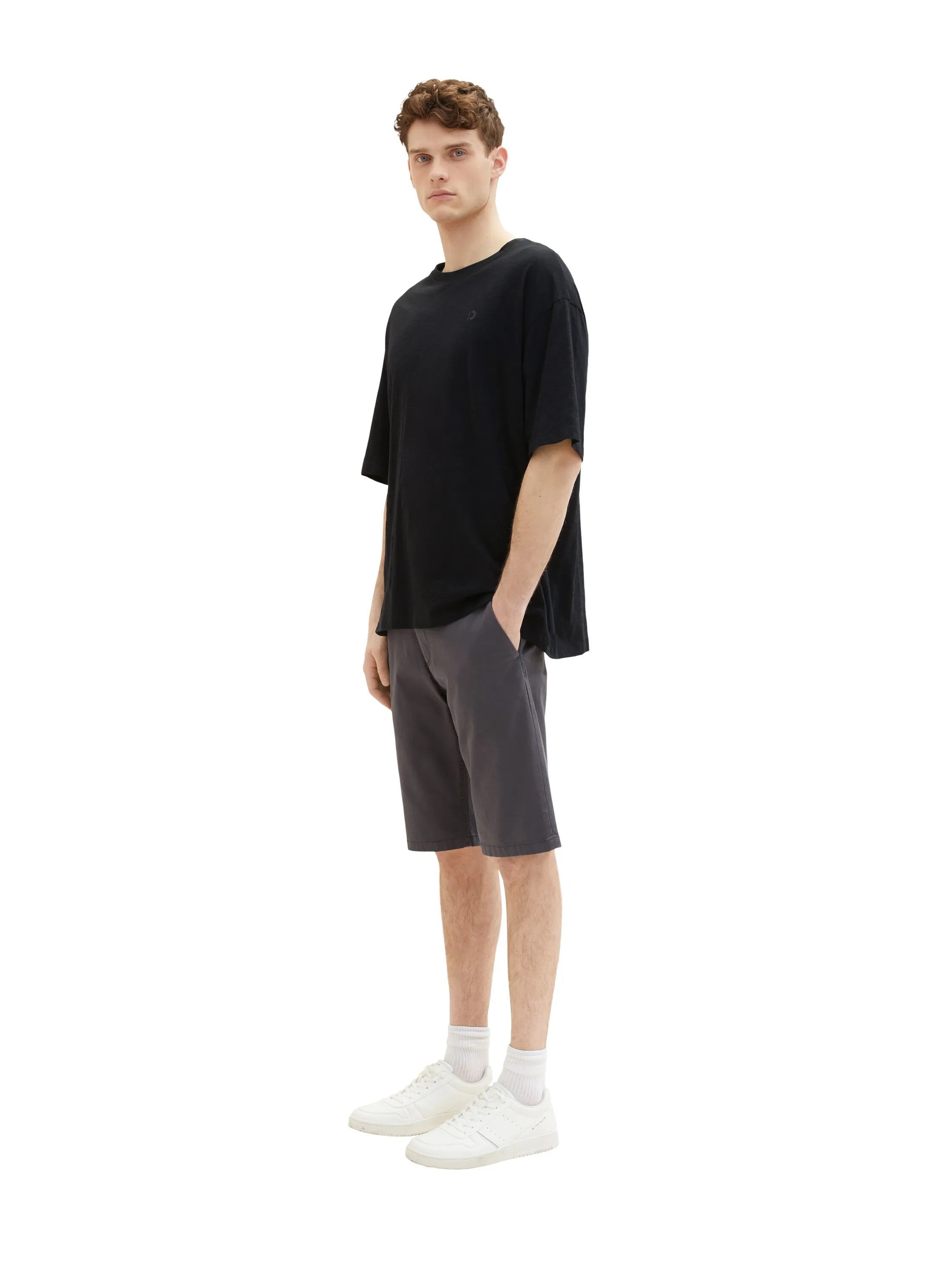 Tom Tailor Tarmac Grey Men Chino Shorts SKU: 1035039_10899 Image 03