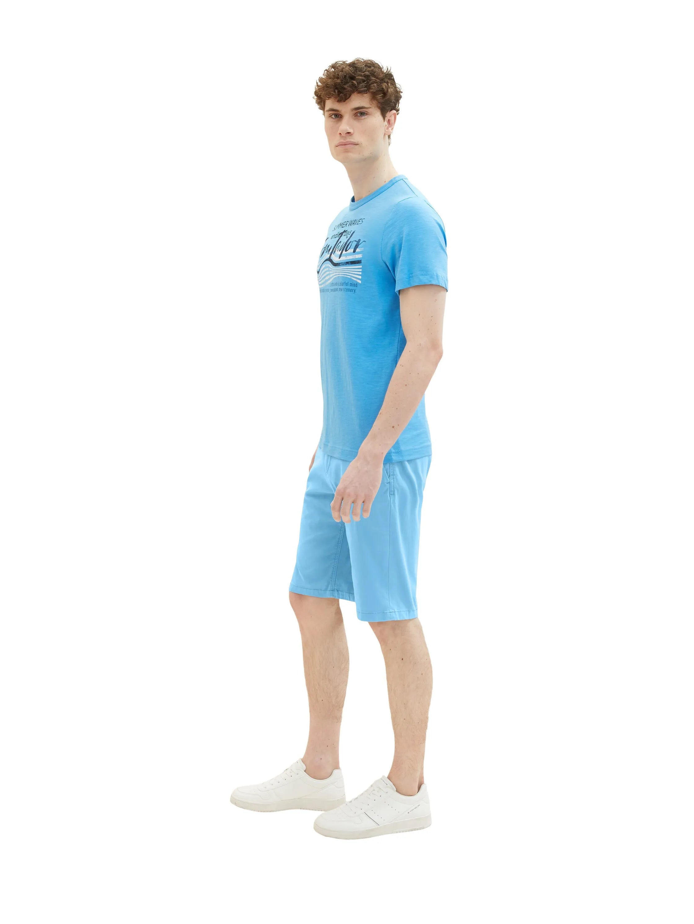 Tom Tailor Rainy Sky Blue Men Chino Shorts SKU: 1035039_18395 Image 02
