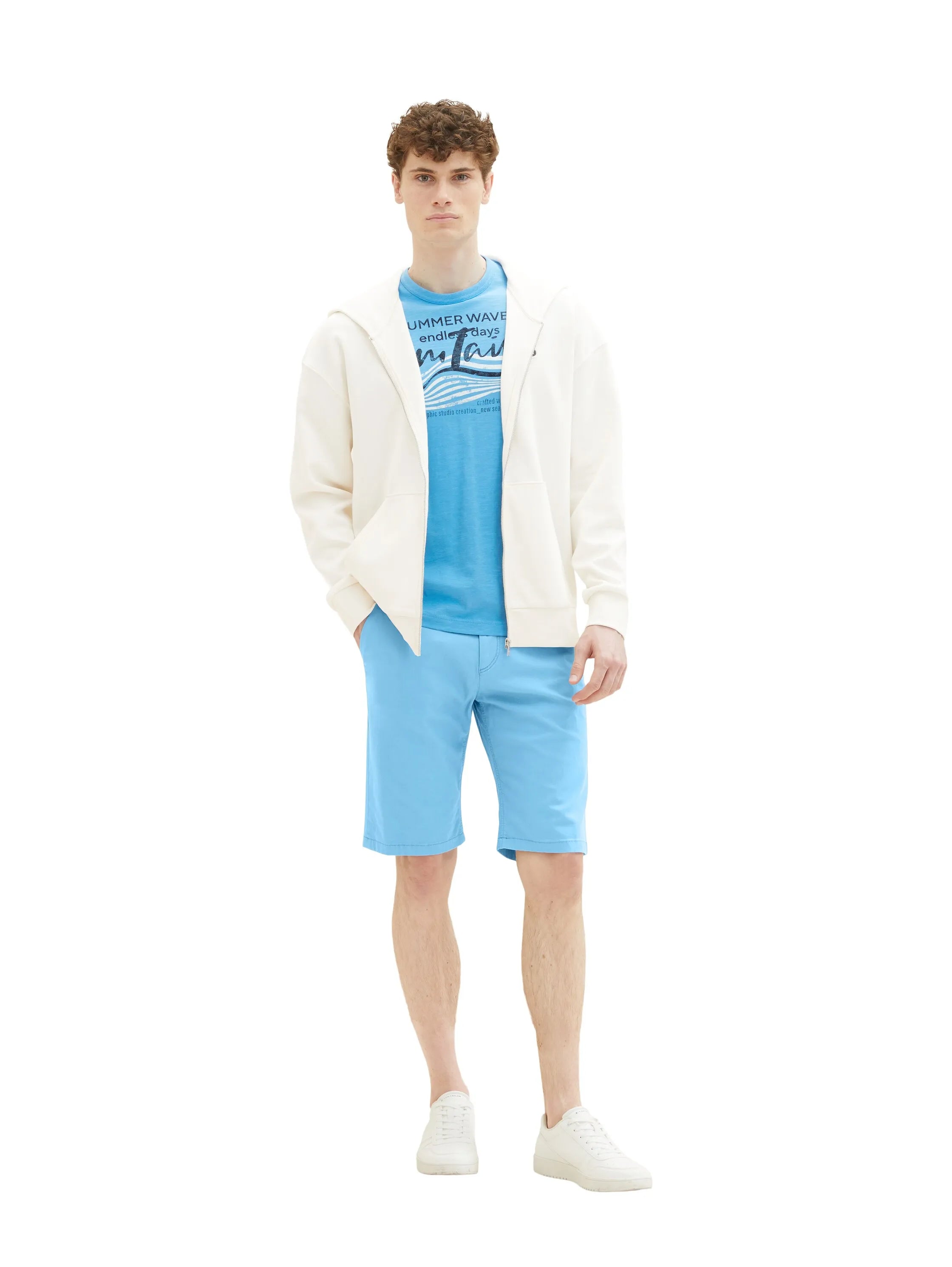 Tom Tailor Rainy Sky Blue Men Chino Shorts SKU: 1035039_18395 Image 03