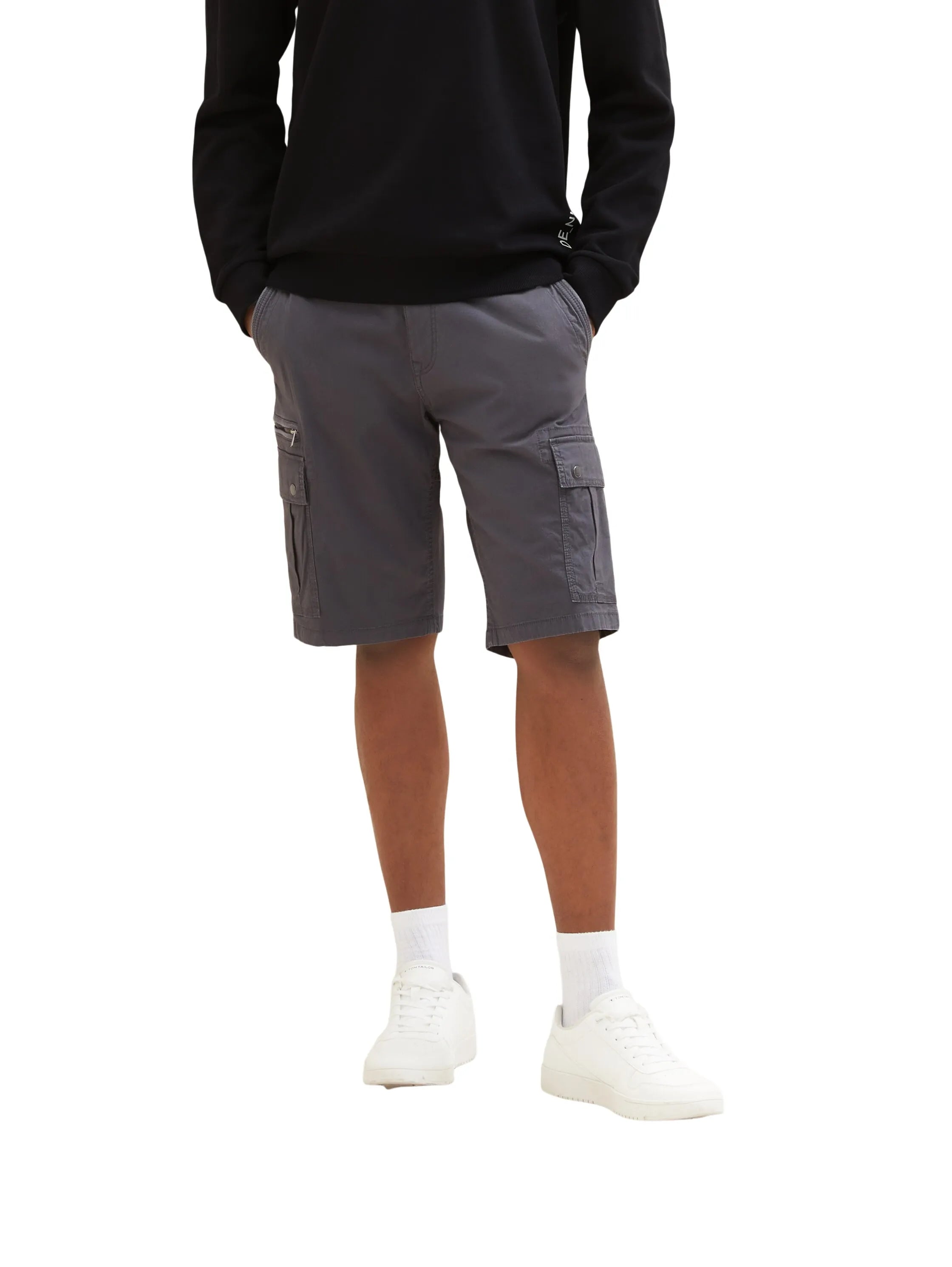 Tom Tailor Tarmac Grey Men Cargo Shorts SKU: 1035040_10899 Image 01