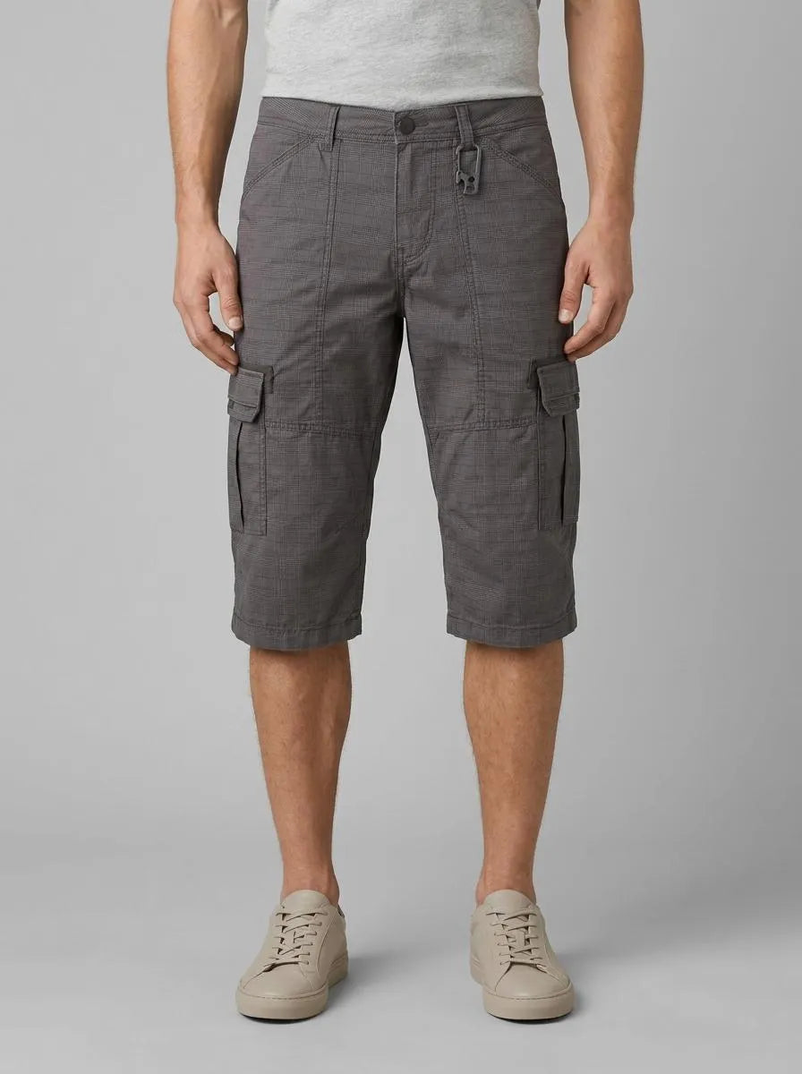 Tom Tailor Grey Anthra Check Men Patterned Cargo Shorts SKU: 1035042_31294 Image 00
