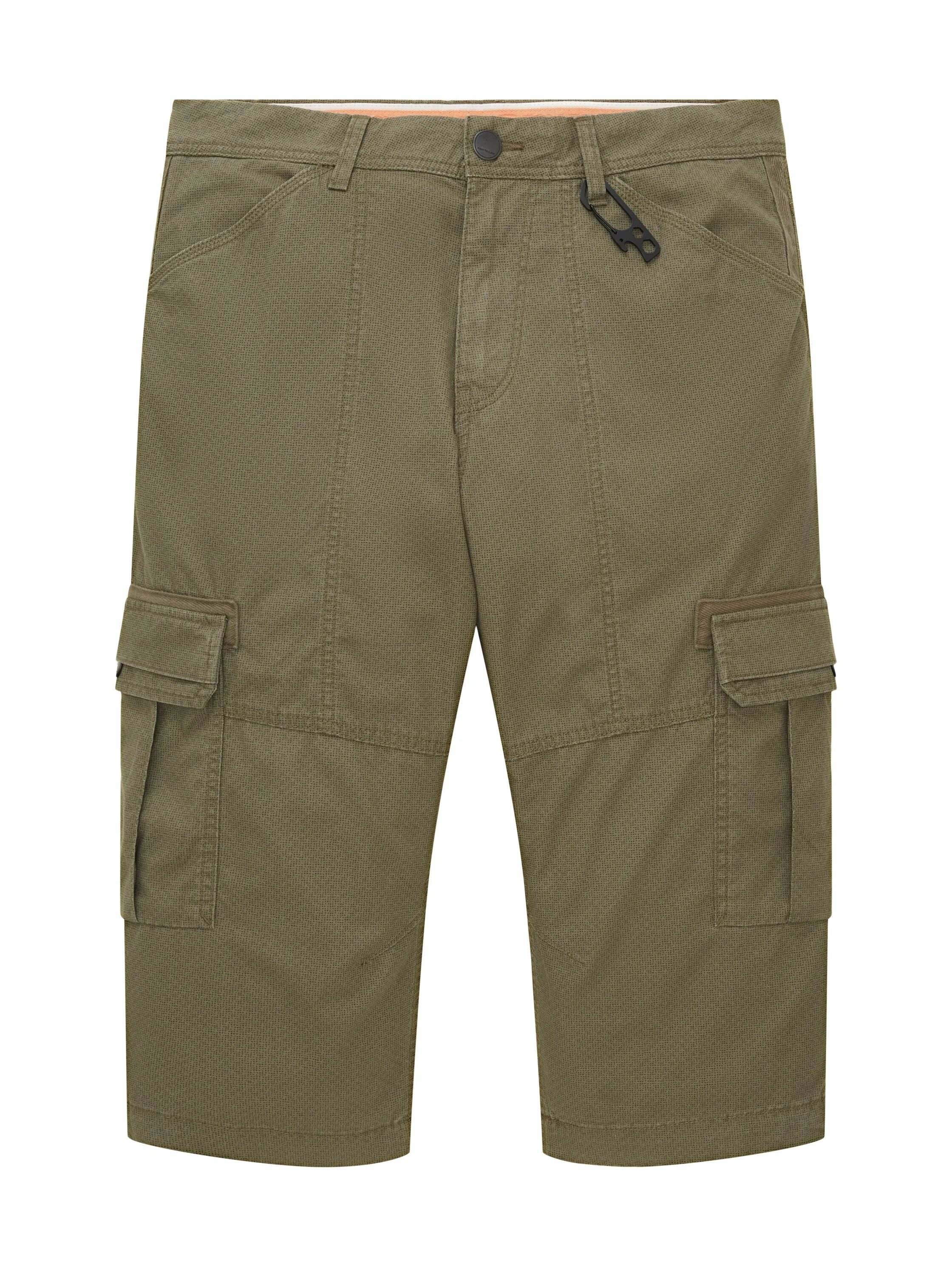 Tom Tailor Olive Minimal Pattern Men Patterned Cargo Shorts SKU: 1035042_31300 Image 08