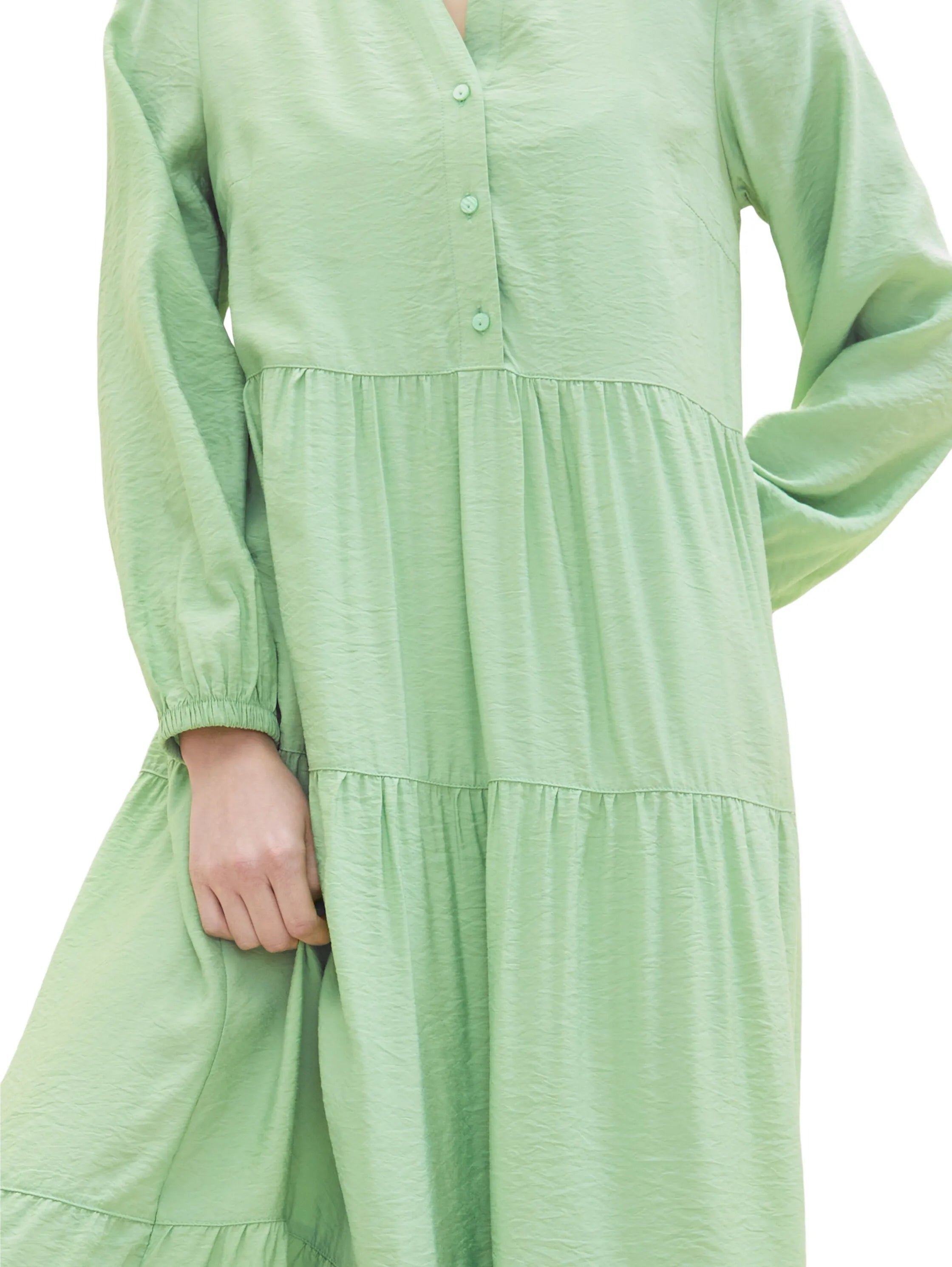 Tom Tailor Okra Green Women Maxi Dress with Flounces SKU: 1035230_31034 Image 05