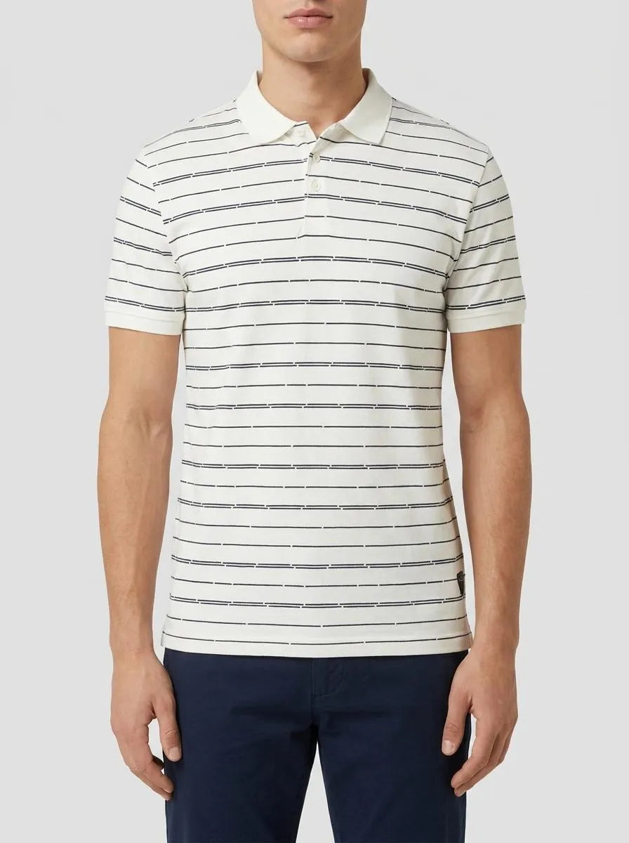 Denim Tom Tailor White Broken Yd Stripe Men Striped Polo Shirt SKU: 1035286_31373 Image 00