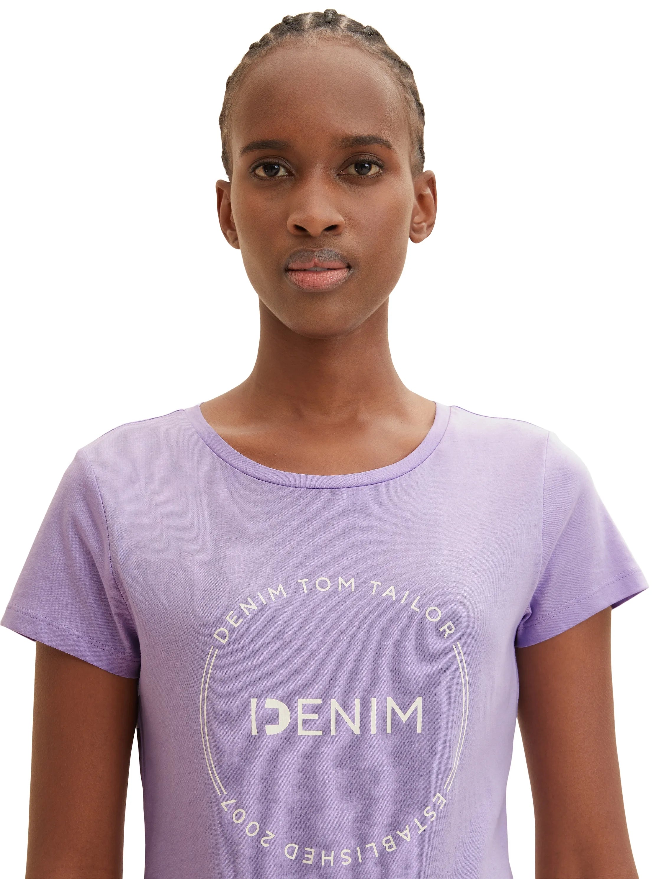 Denim Tom Tailor Lilac Vibe Women T-Shirt with a Logo Print SKU: 1035361_31042 Image 04
