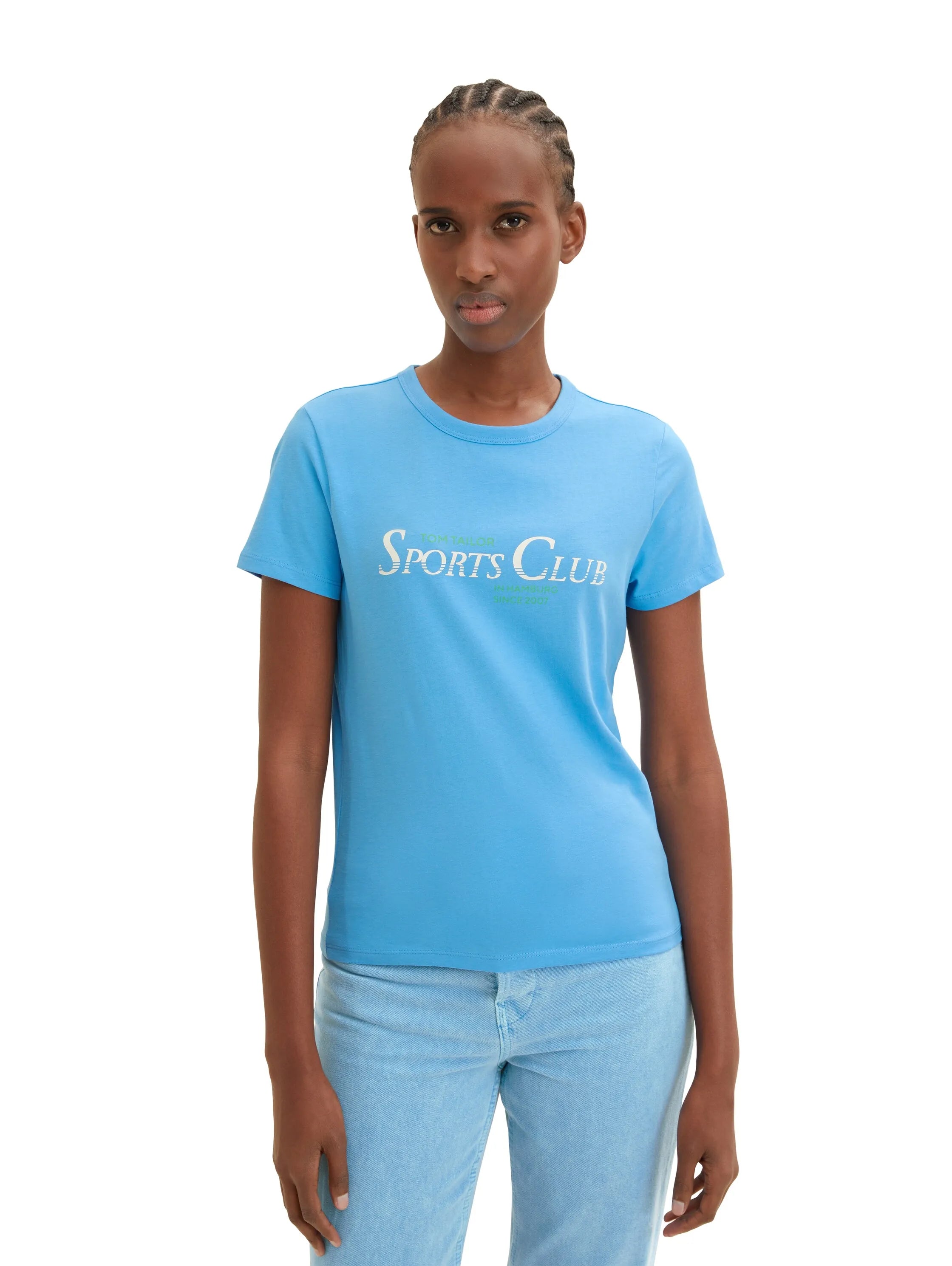 Denim Tom Tailor Rainy Sky Blue Women T-Shirt with a Print SKU: 1035364_18395 Image 04