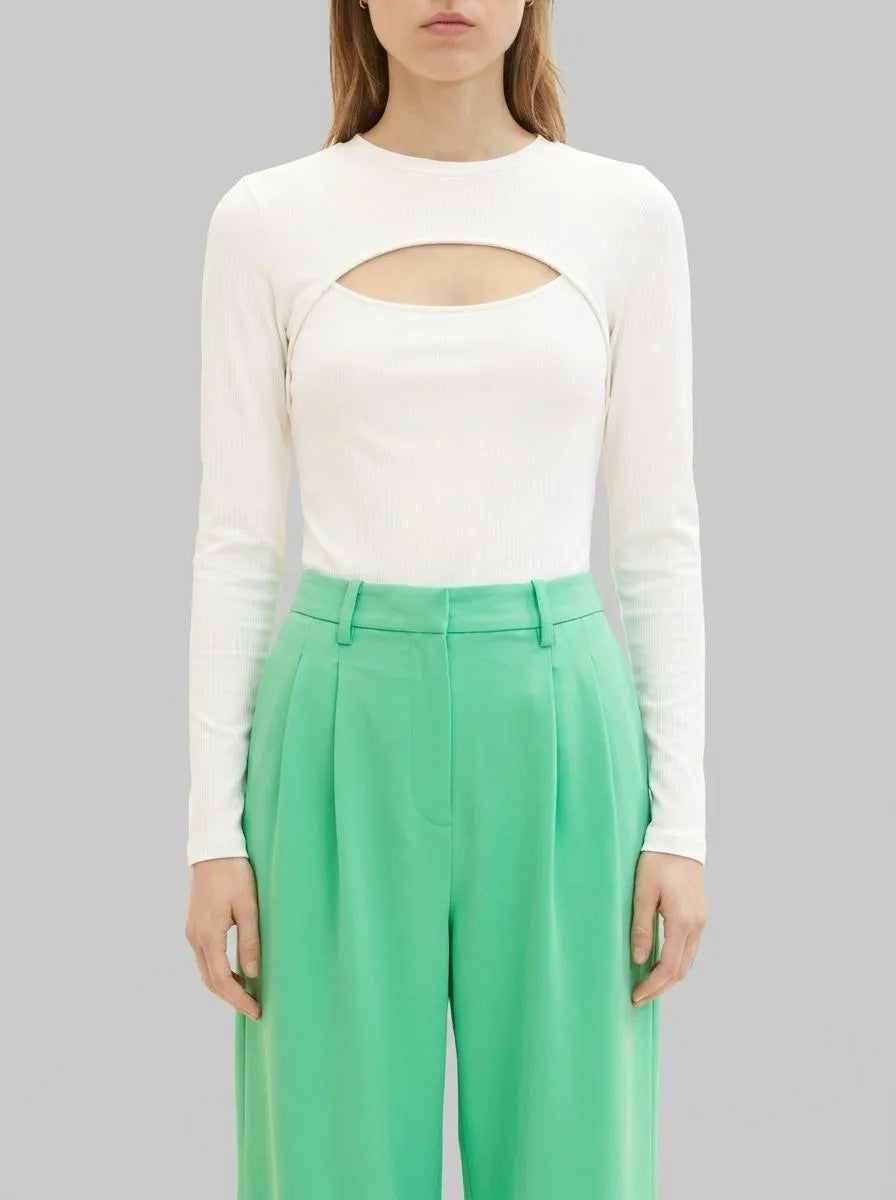 Denim Tom Tailor Gardenia White Women Long-Sleeved Shirt with a Cut-Out SKU: 1035376_10348 Image 00
