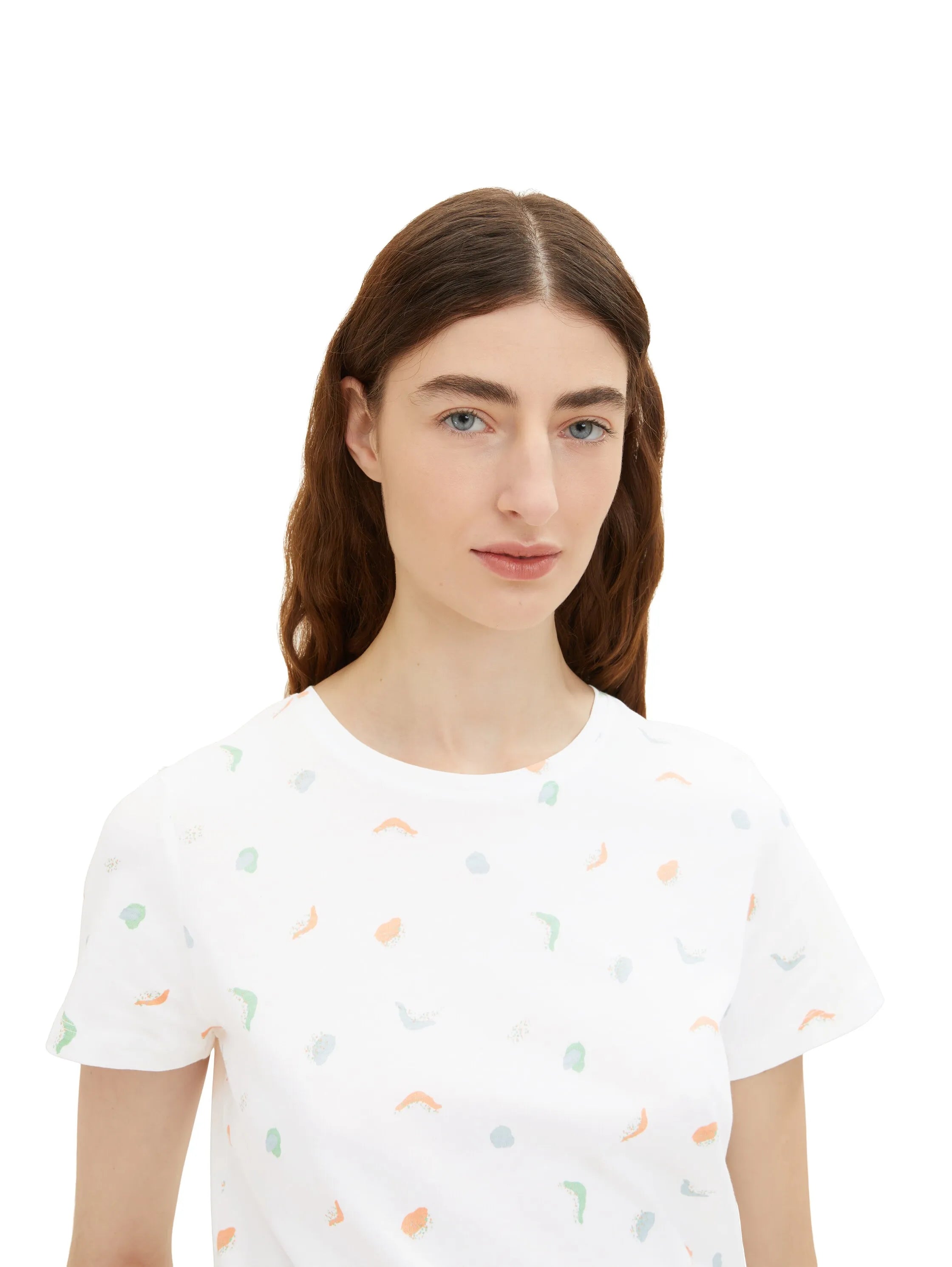 Tom Tailor Offwhite Abstract Dot Print Women T-Shirt with a Print SKU: 1035378_31577 Image 05
