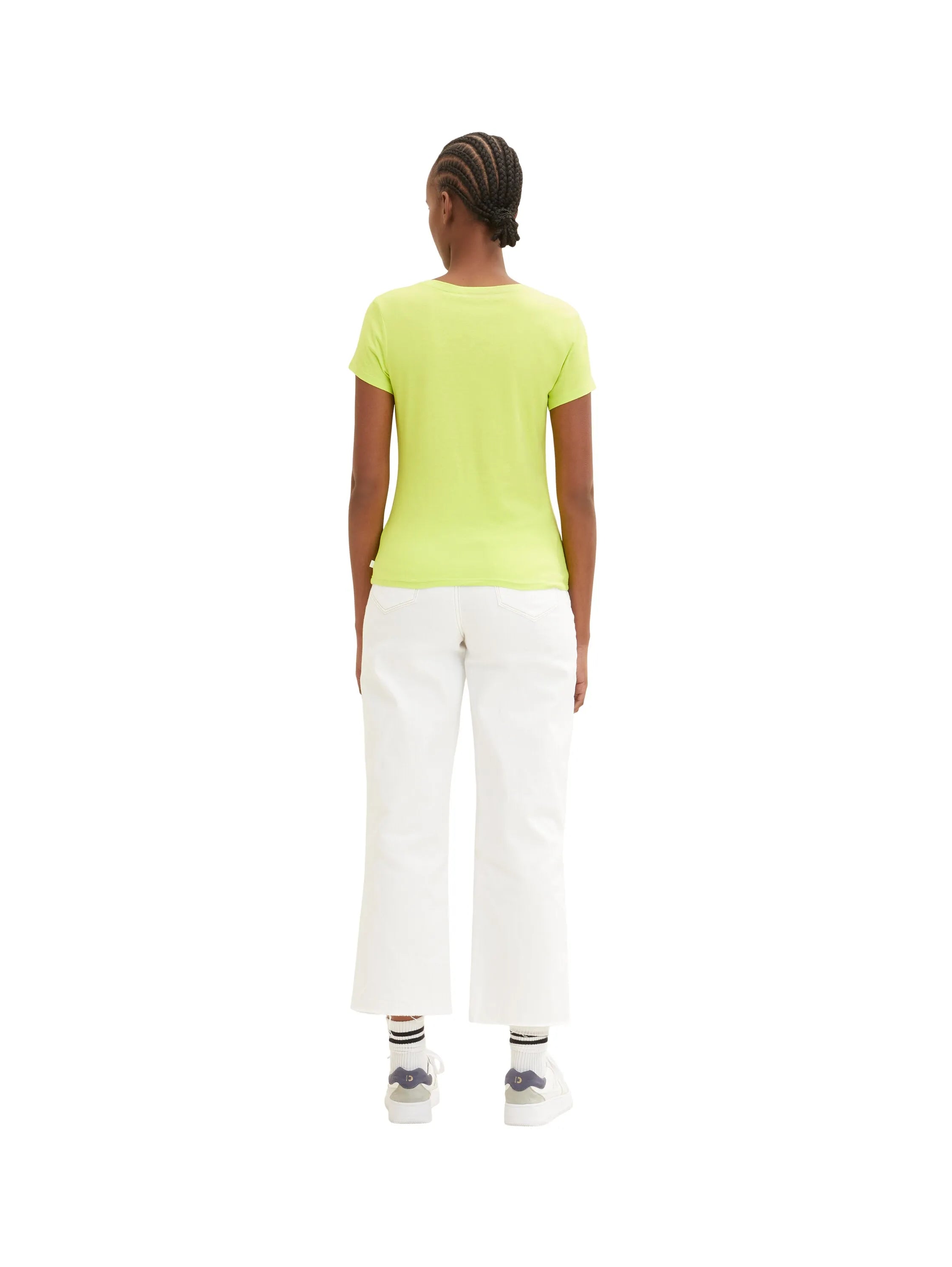 Denim Tom Tailor Neon Lime Women T-Shirt with a Text Print SKU: 1035383_24702 Image 03