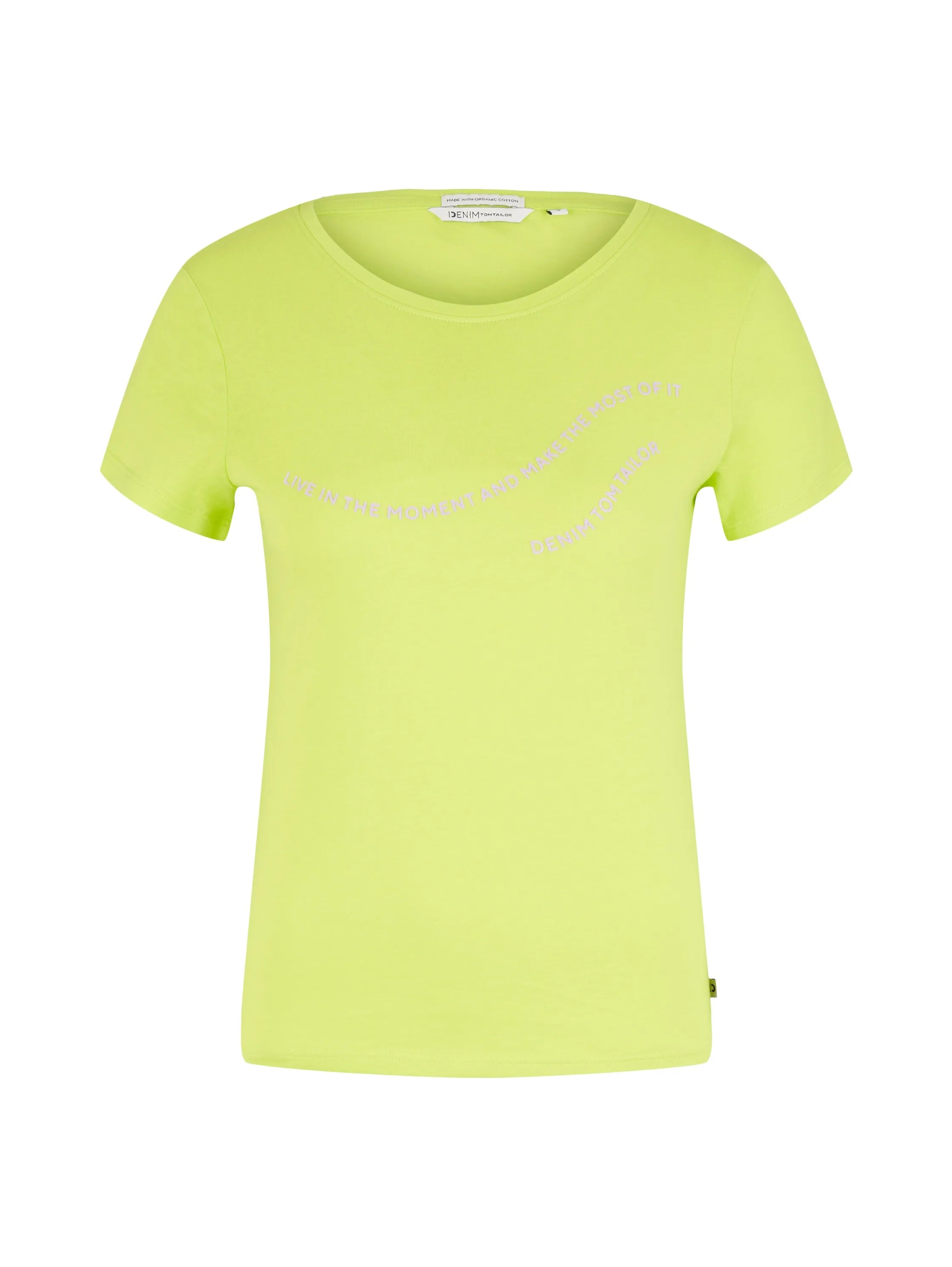 Denim Tom Tailor Neon Lime Women T-Shirt with a Text Print SKU: 1035383_24702 Image 07