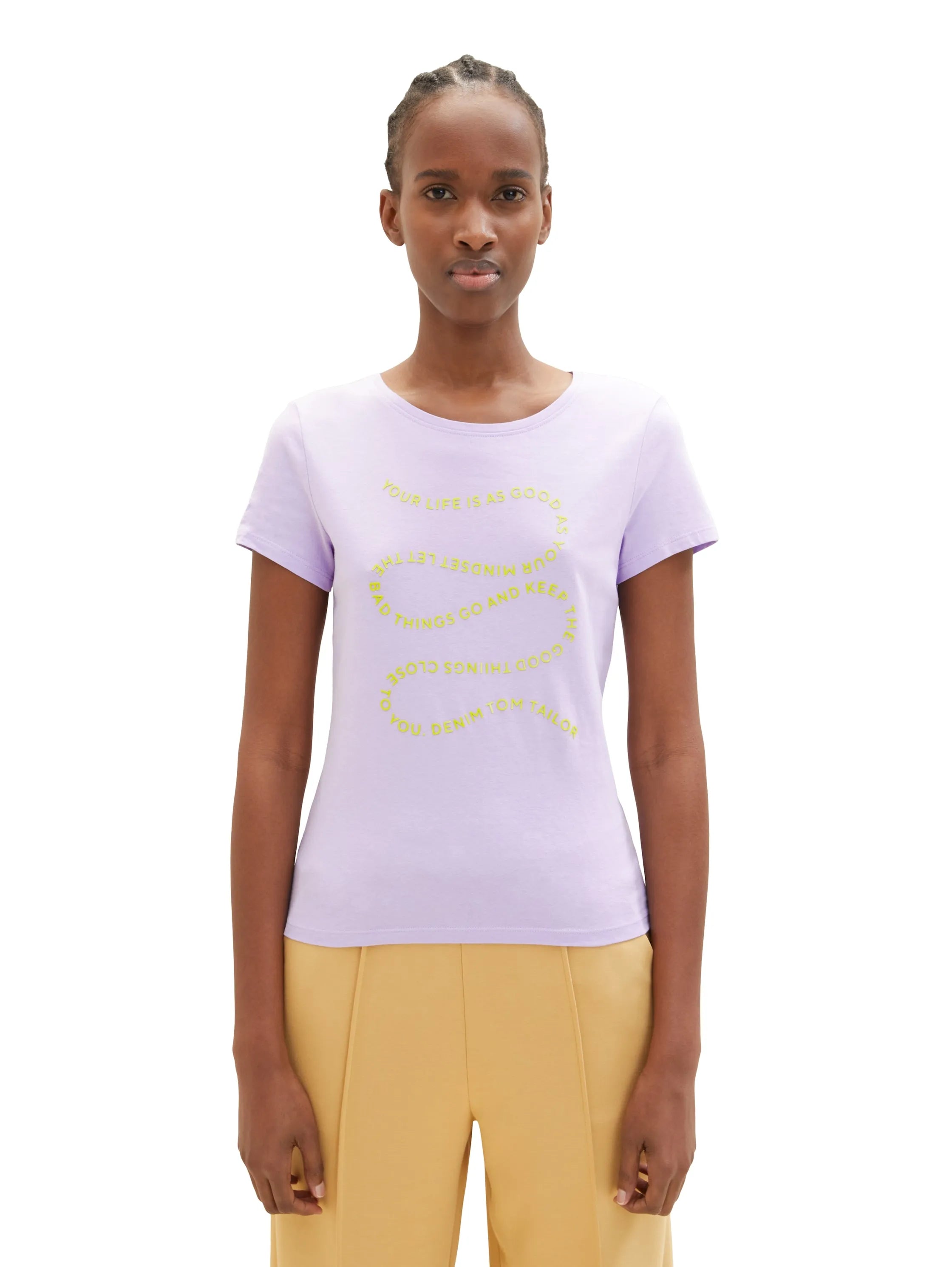 Denim Tom Tailor Lilac Vibe Women T-Shirt with a Text Print SKU: 1035383_31042 Image 04
