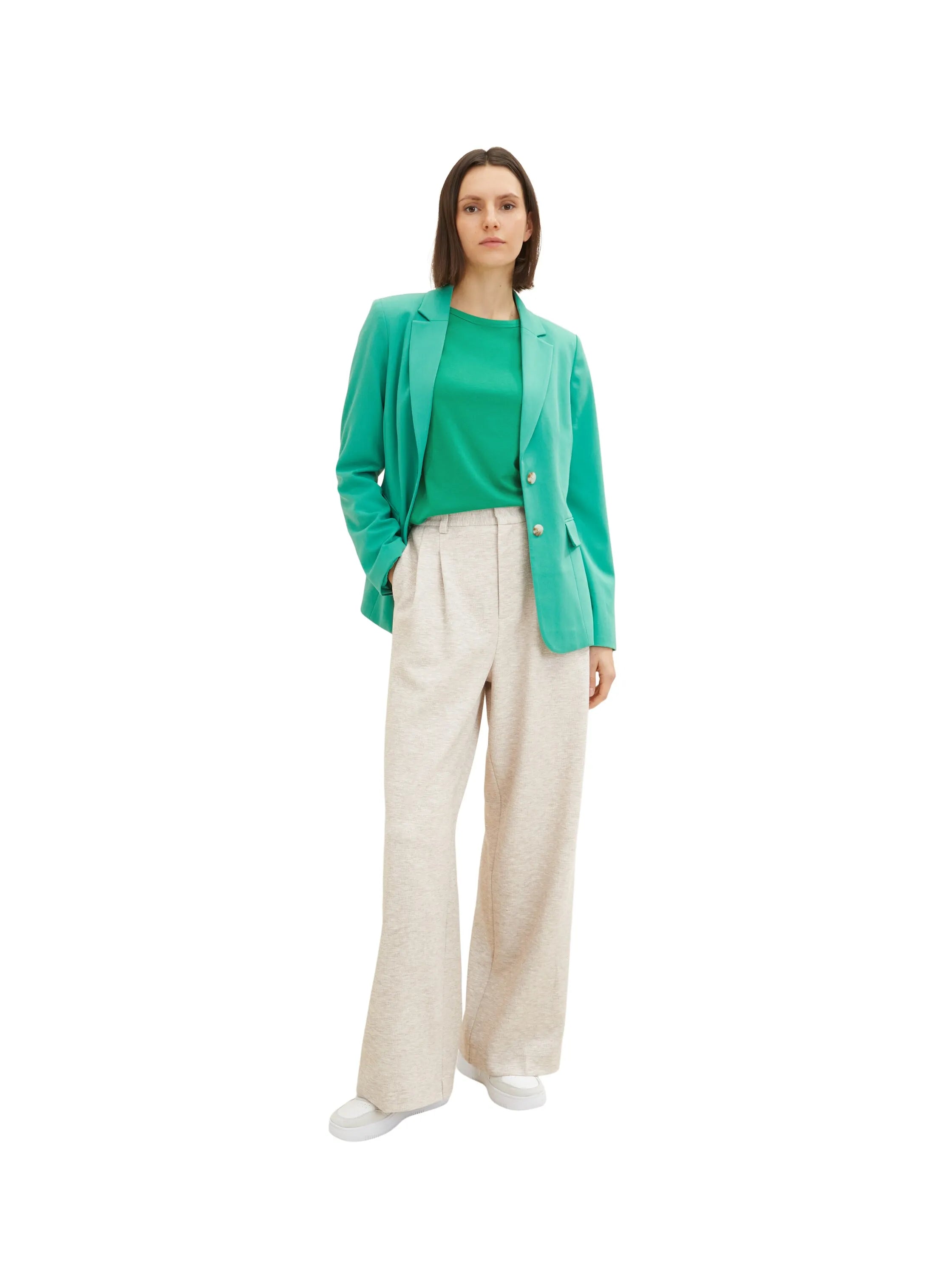 Tom Tailor Vivid Leaf Green Women Basic Long-Sleeved Shirt SKU: 1035396_31032 Image 02
