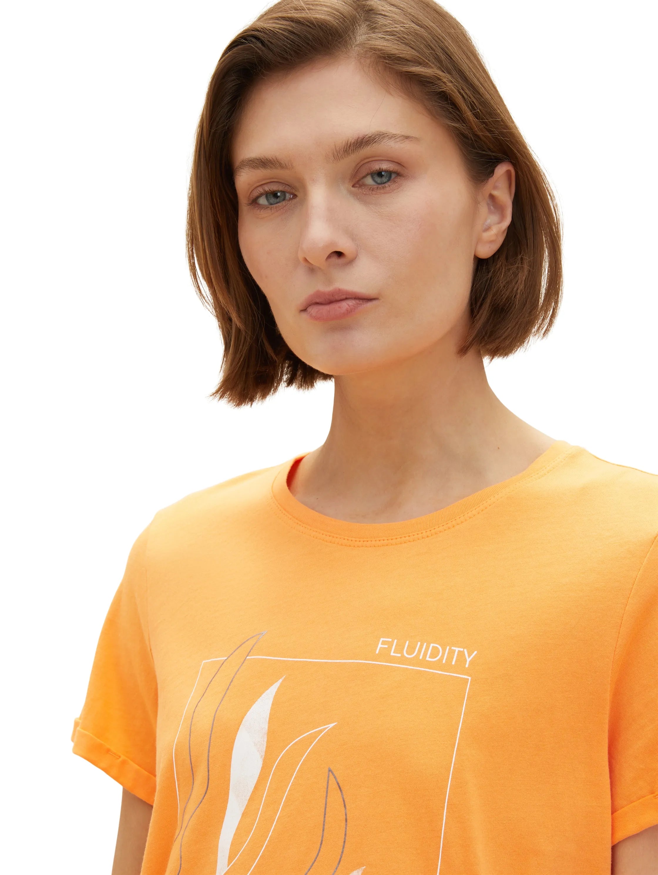 Tom Tailor Bright Mango Orange Women T-Shirt with a Print SKU: 1035470_29751 Image 05