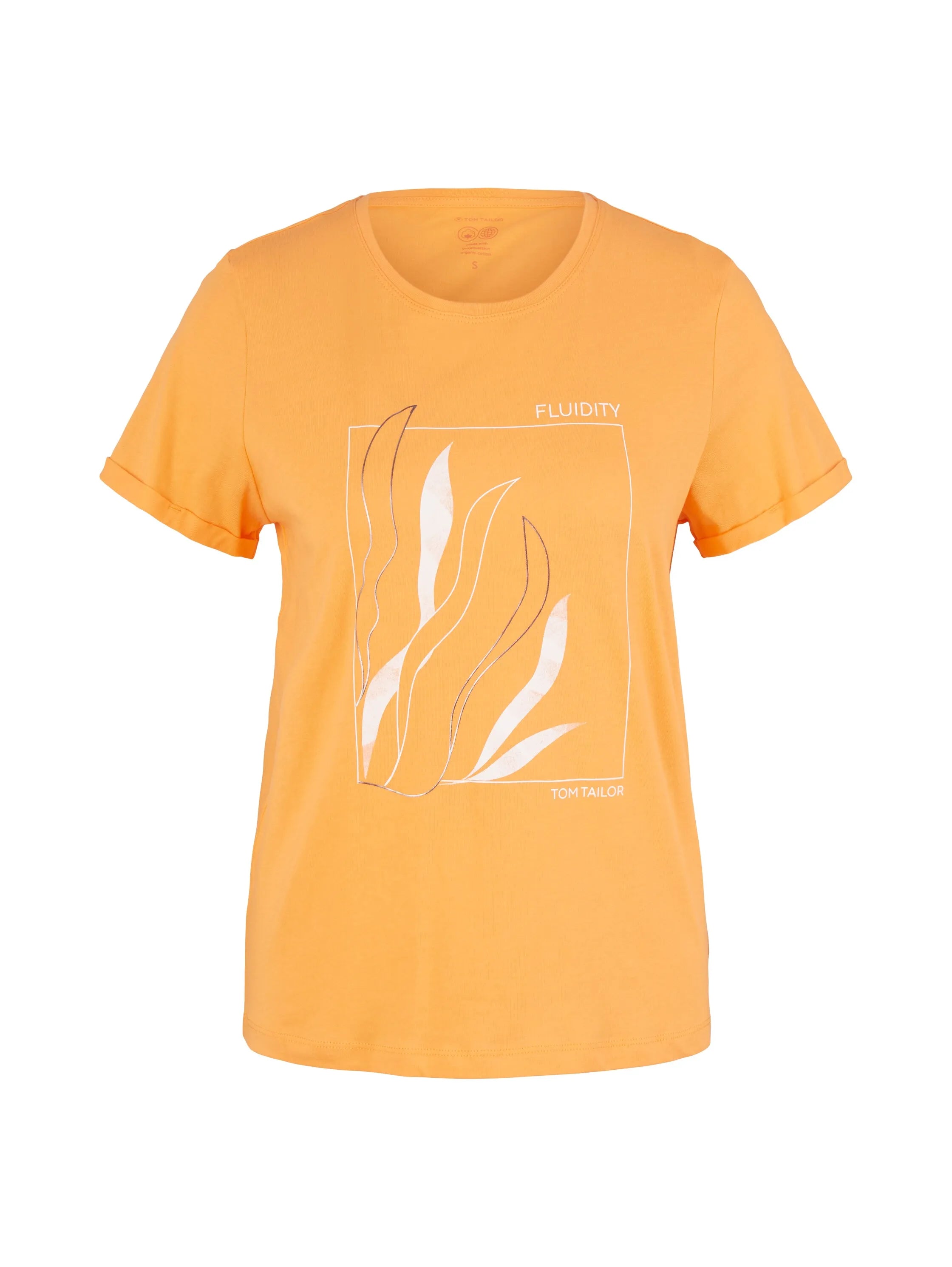 Tom Tailor Bright Mango Orange Women T-Shirt with a Print SKU: 1035470_29751 Image 07
