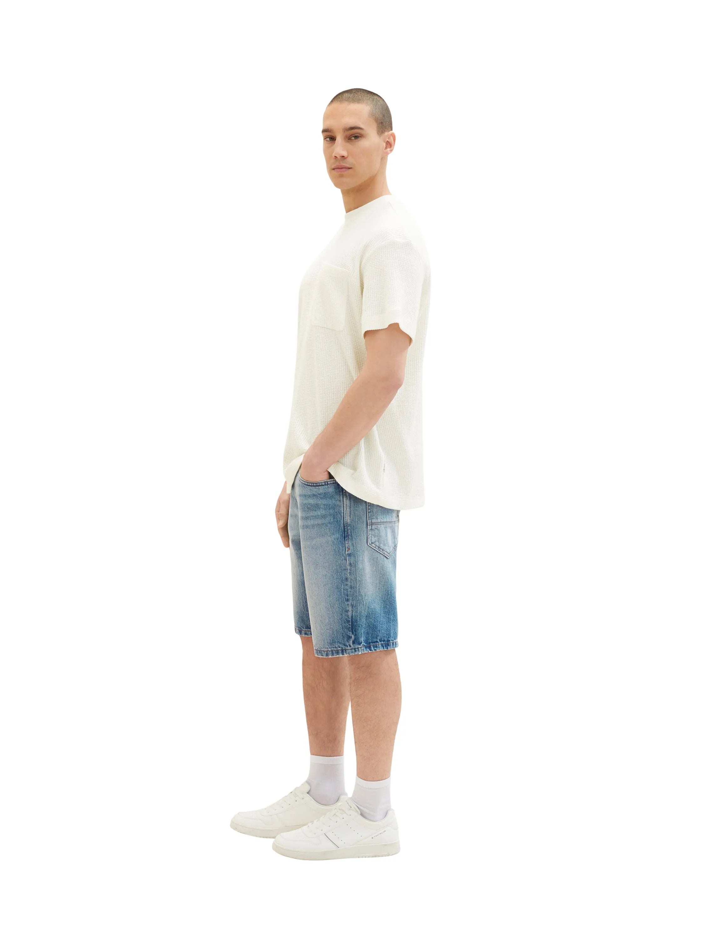 Denim Tom Tailor Tinted Blue Denim Men Denim Shorts SKU: 1035518_10127 Image 02